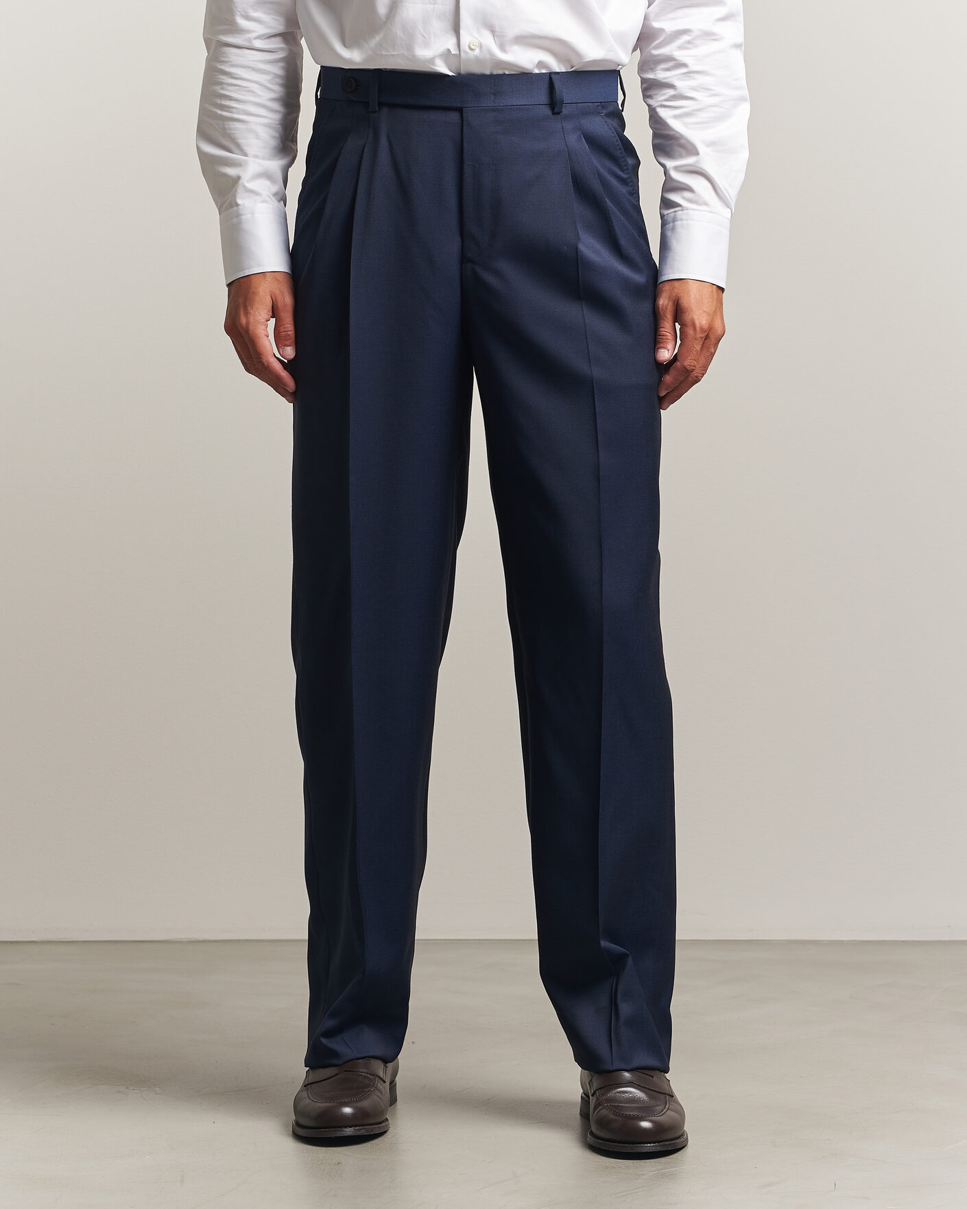 Homme | Pantalons | Brioni | Capri Wool Trousers Navy