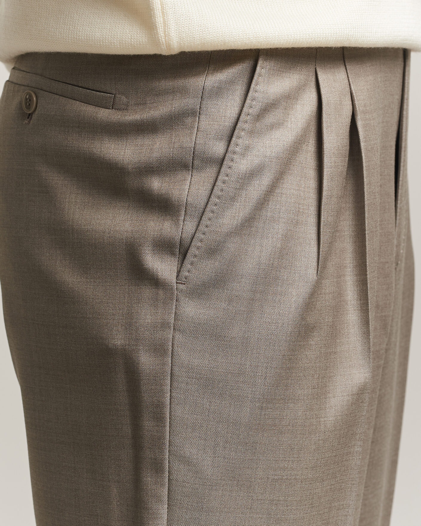 Heren | Broeken | Brioni | Capri Wool Trousers Beige