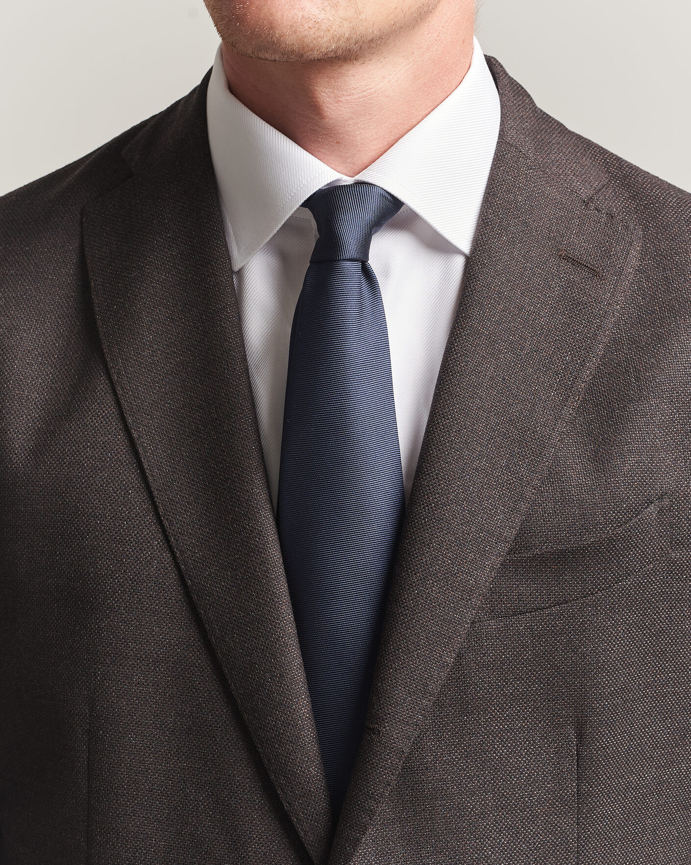 Heren | Stropdassen | Brioni | Embroidered Logo Silk Tie Navy