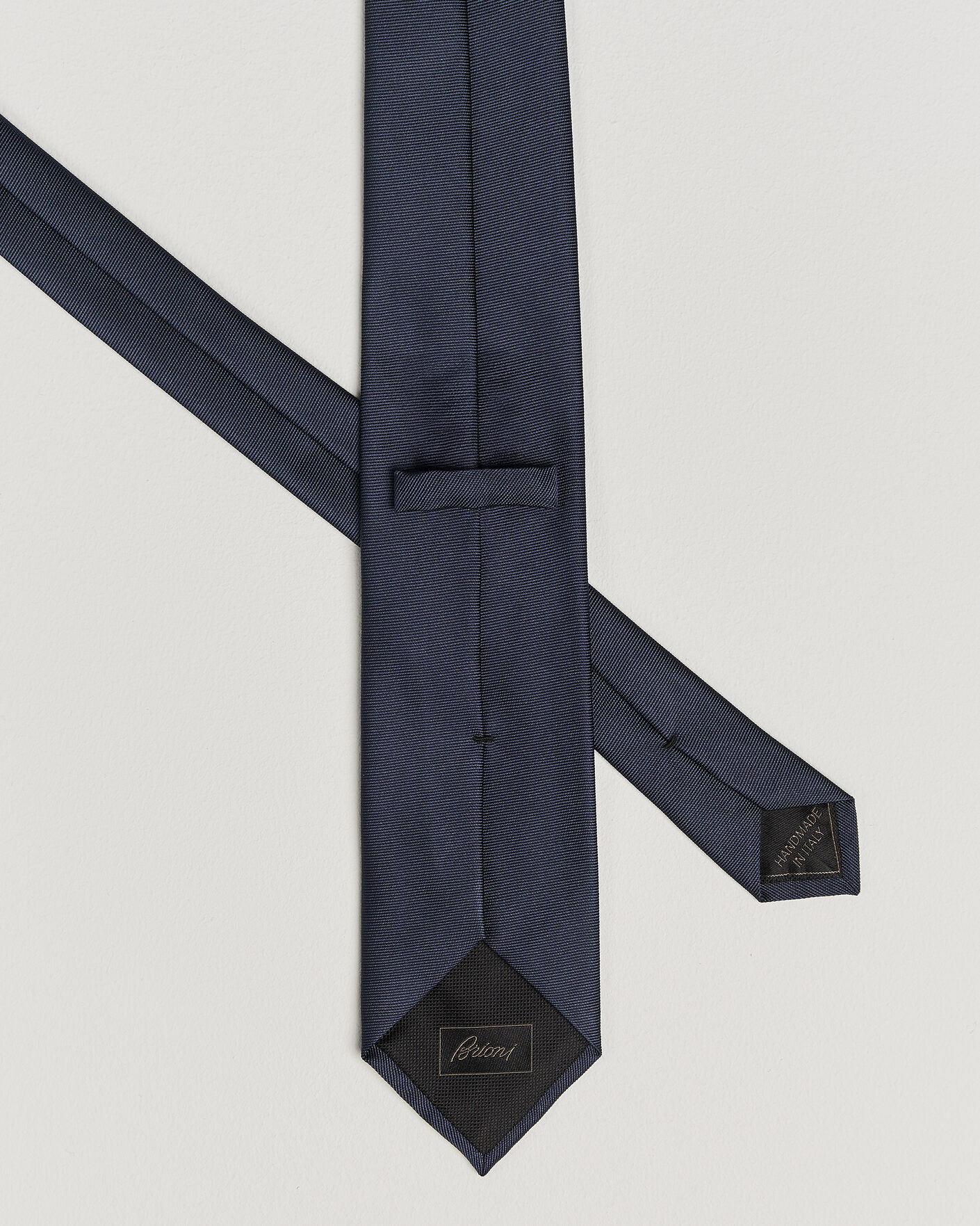 Homme | Cravates | Brioni | Embroidered Logo Silk Tie Navy