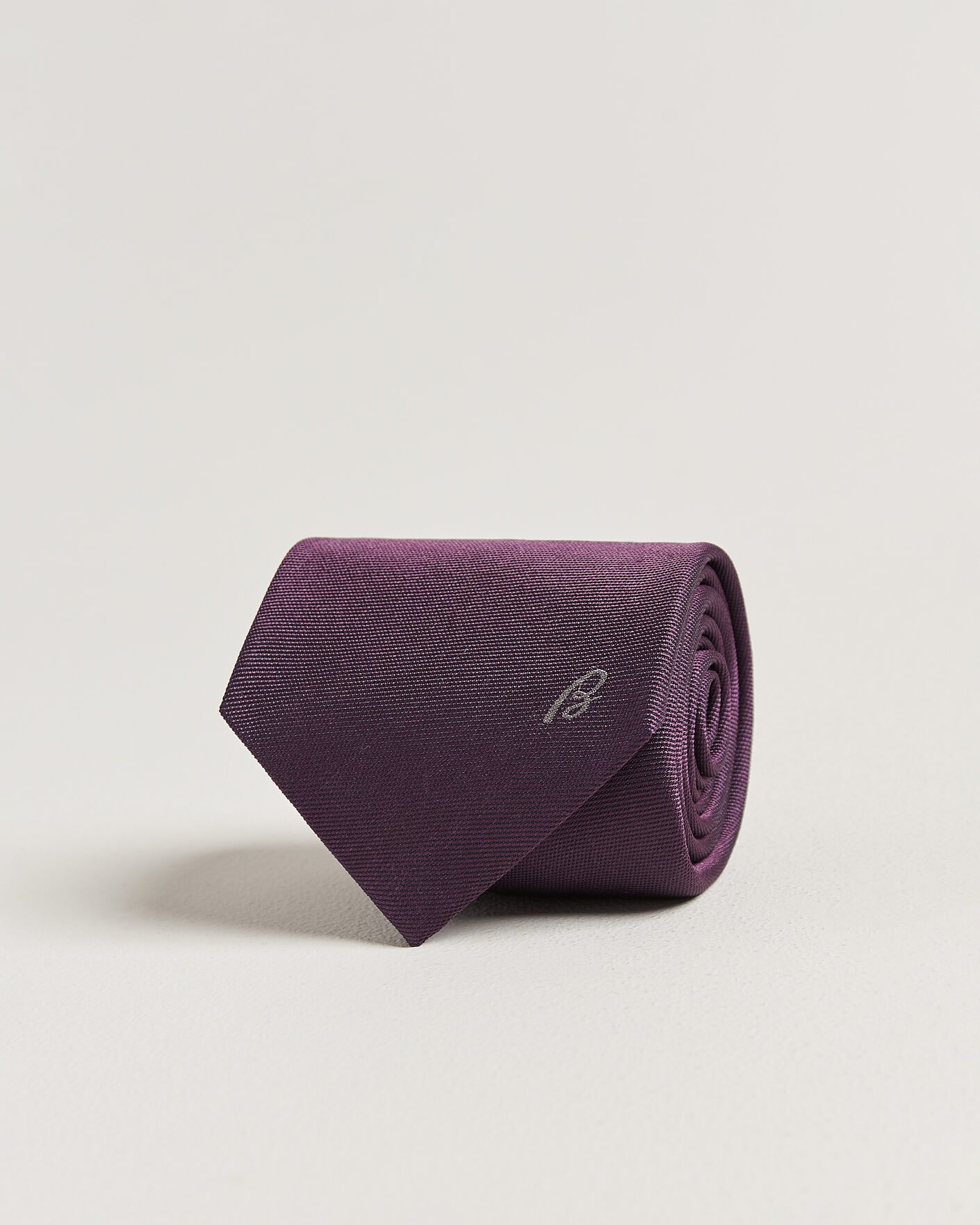 Heren | Stropdassen | Brioni | Embroidered Logo Silk Tie Burgundy