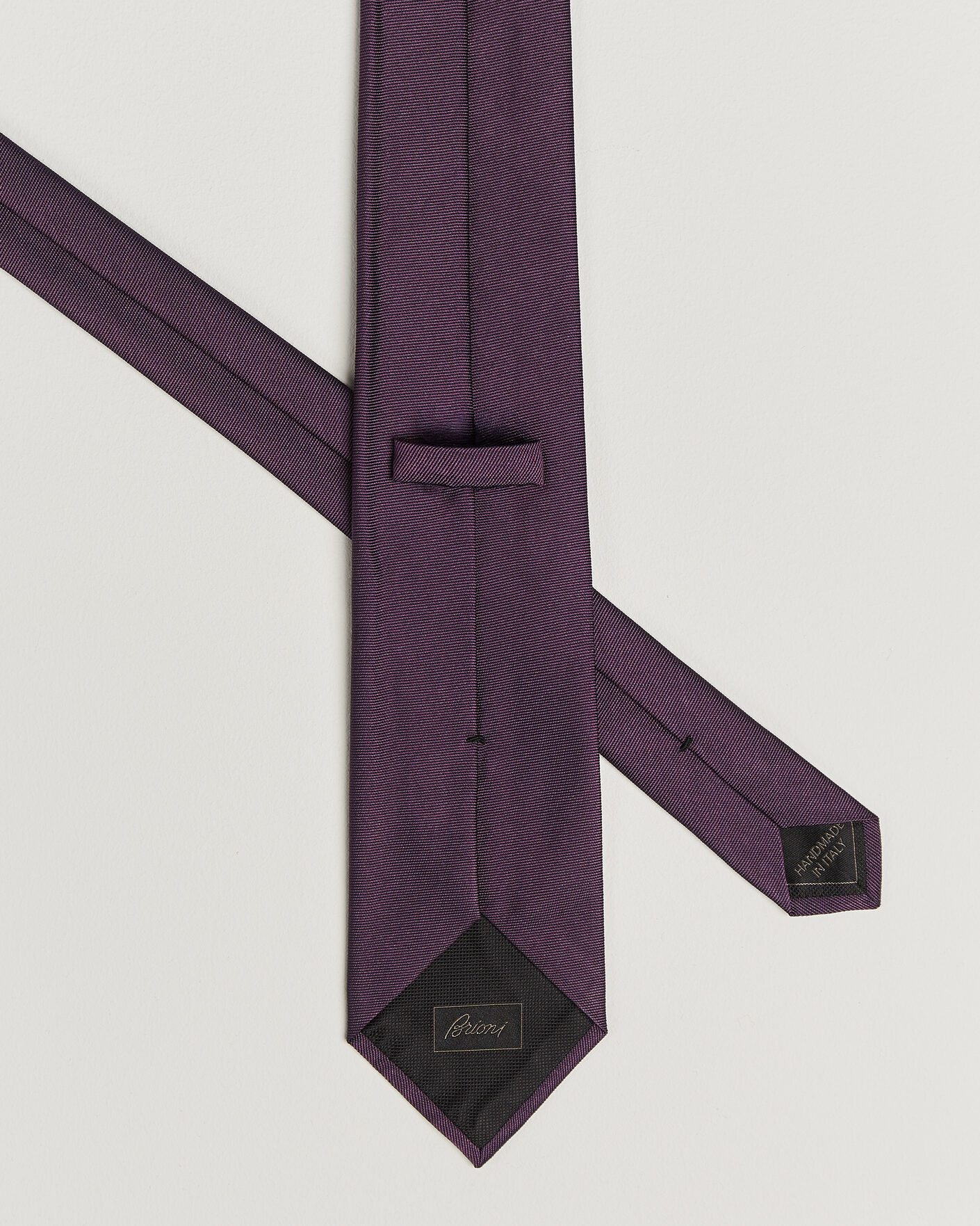 Heren | Stropdassen | Brioni | Embroidered Logo Silk Tie Burgundy
