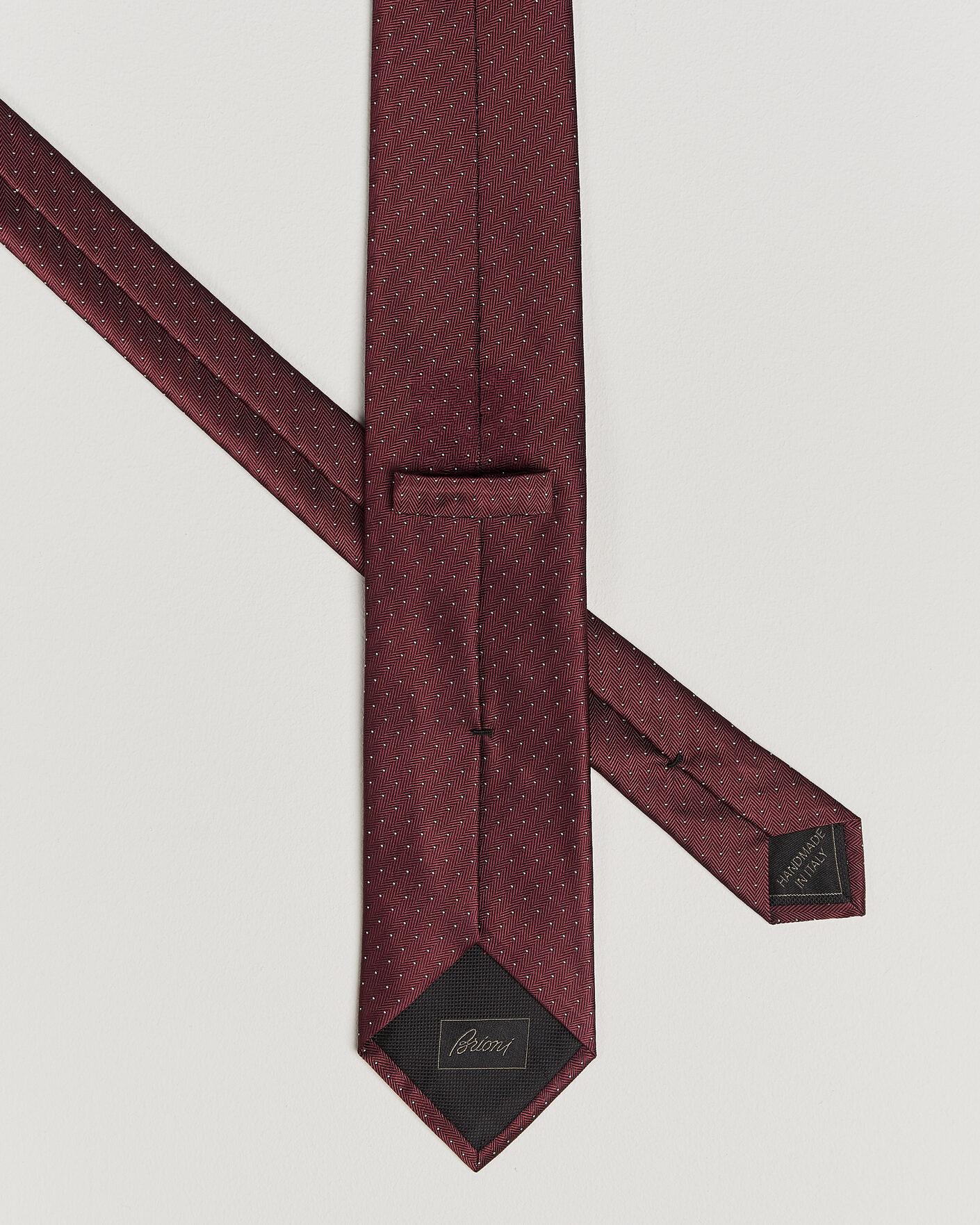 Homme | Cravates | Brioni | Jacquard Dot Silk Tie Burgundy