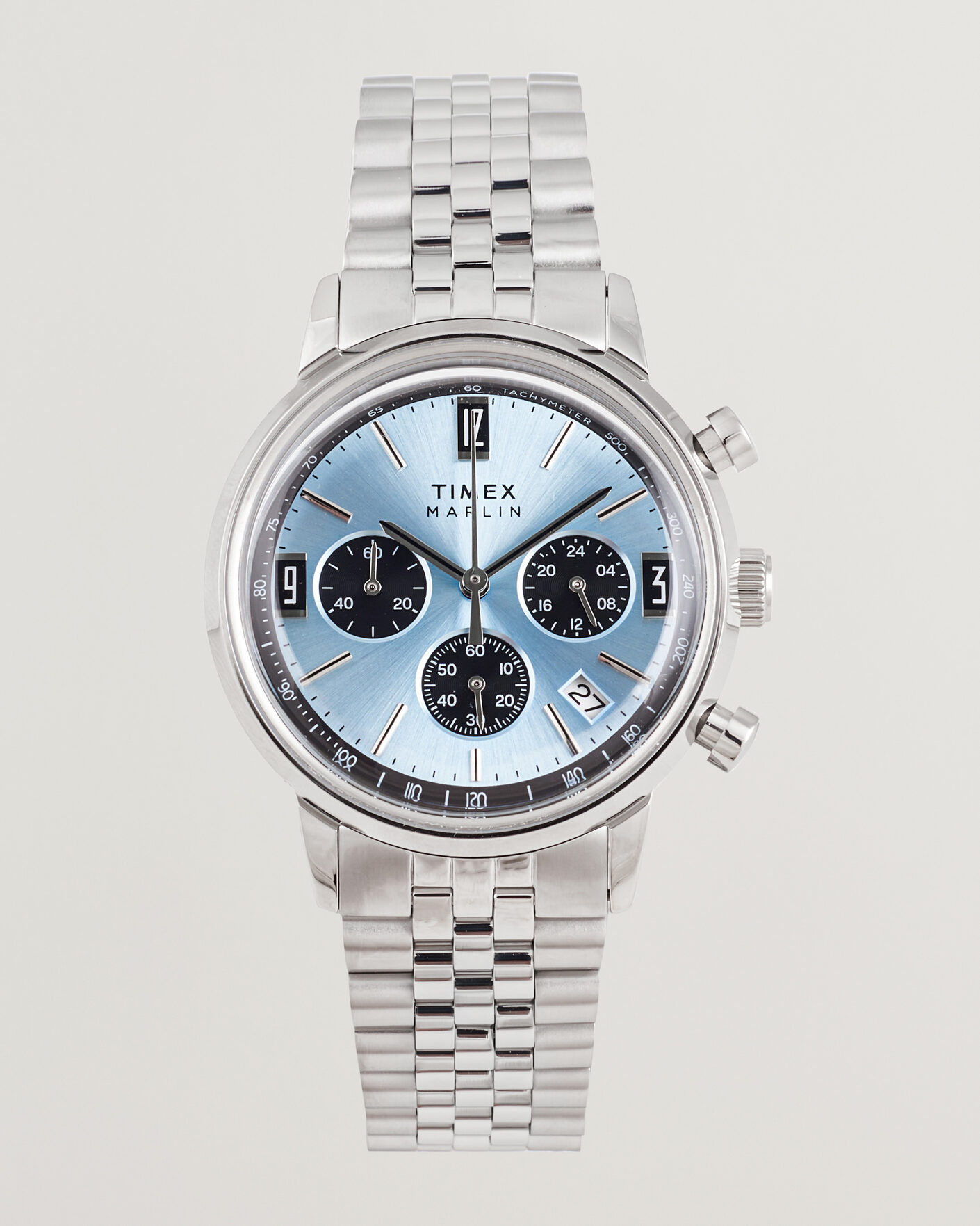 Heren | Timex Marlin Quartz Chronograph Steel 40mm Ice Blue Dial | Timex | Marlin Quartz Chronograph Steel 40mm Ice Blue Dial