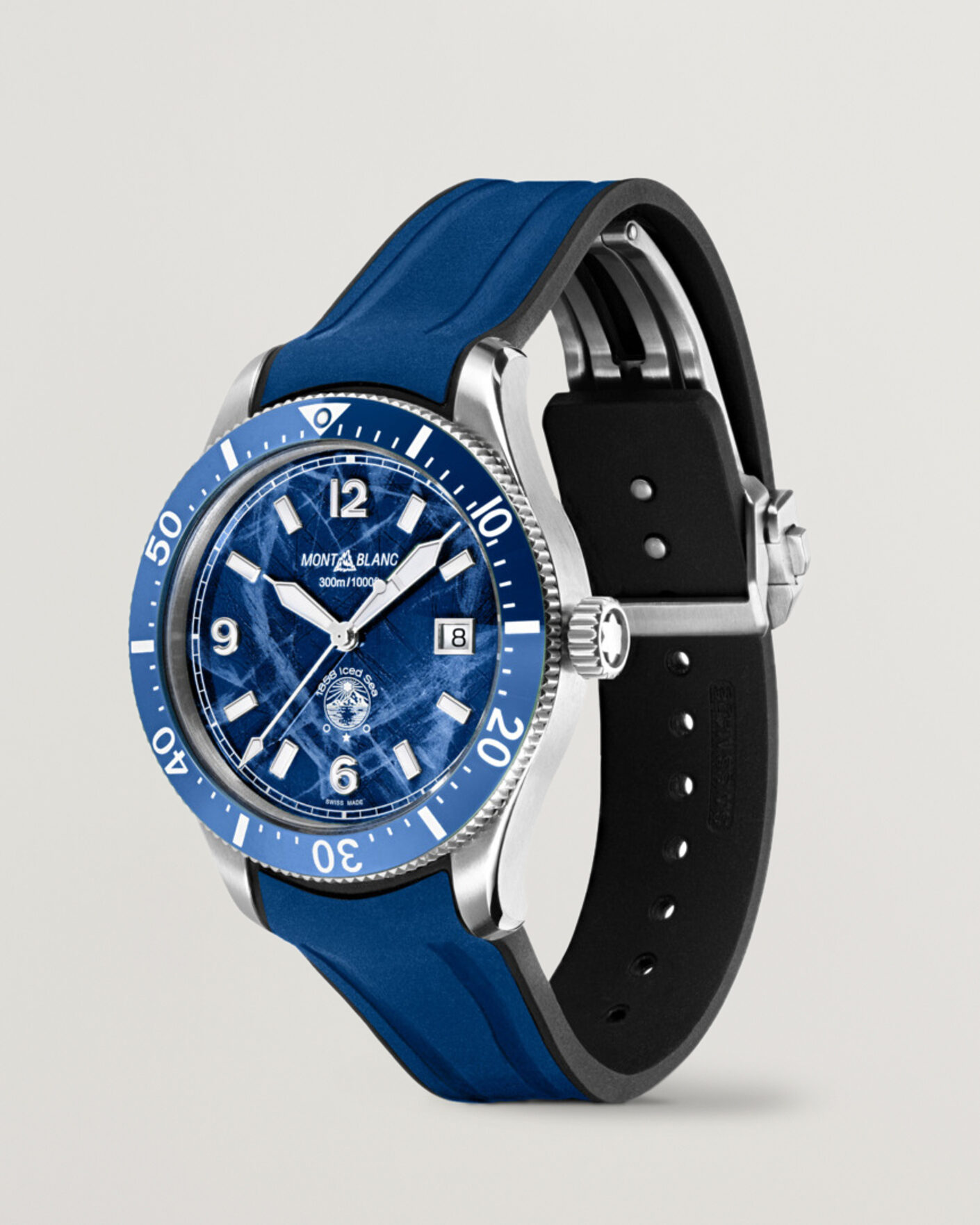 Heren | Montblanc Iced Sea Automatic Date Rubber Strap Blue | Montblanc | Iced Sea Automatic Date Rubber Strap Blue