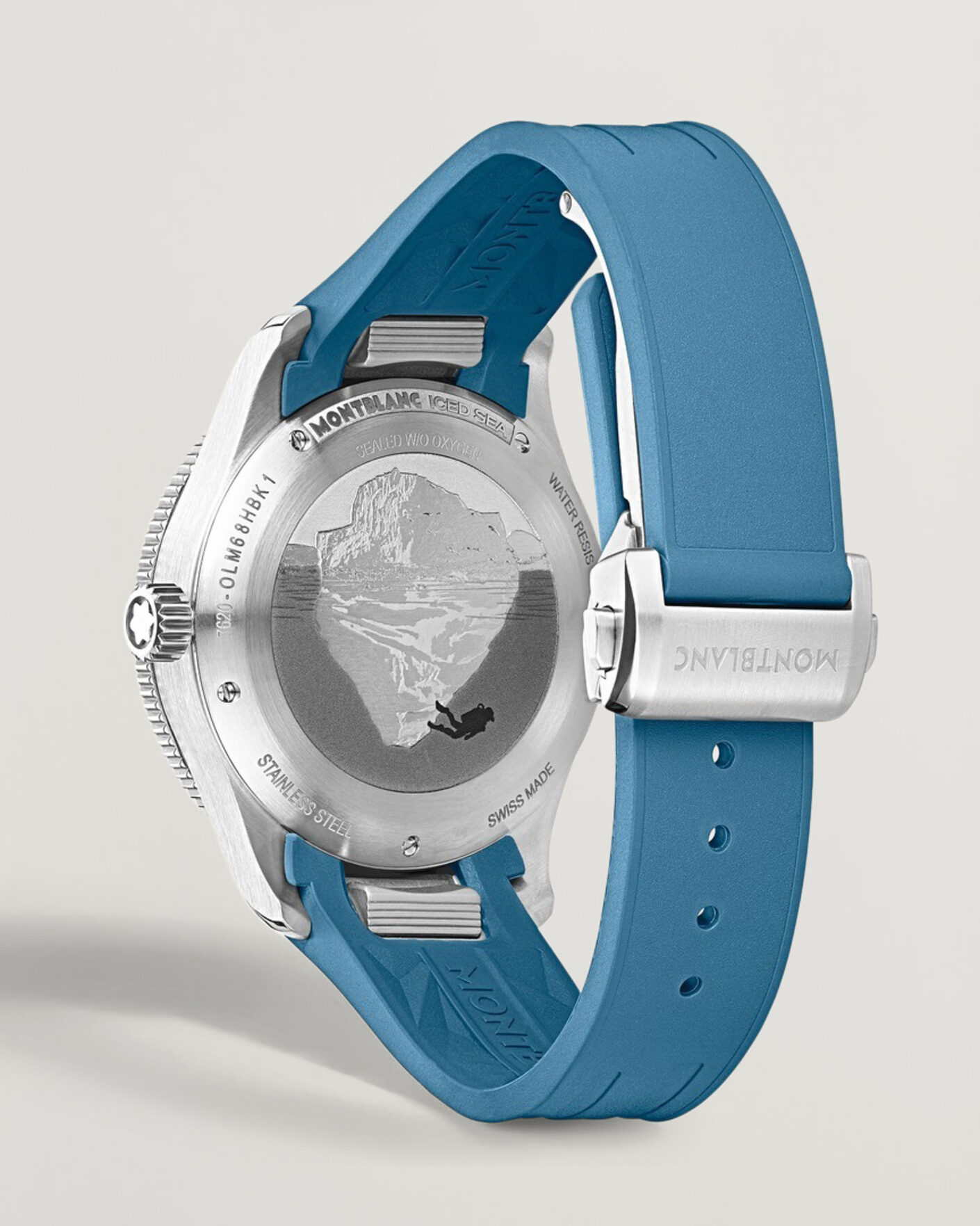 Homme | Montblanc Iced Sea Automatic Date 0 Oxygen Rubber Strap Light Blue | Montblanc | Iced Sea Automatic Date 0 Oxygen Rubber Strap Light Blue