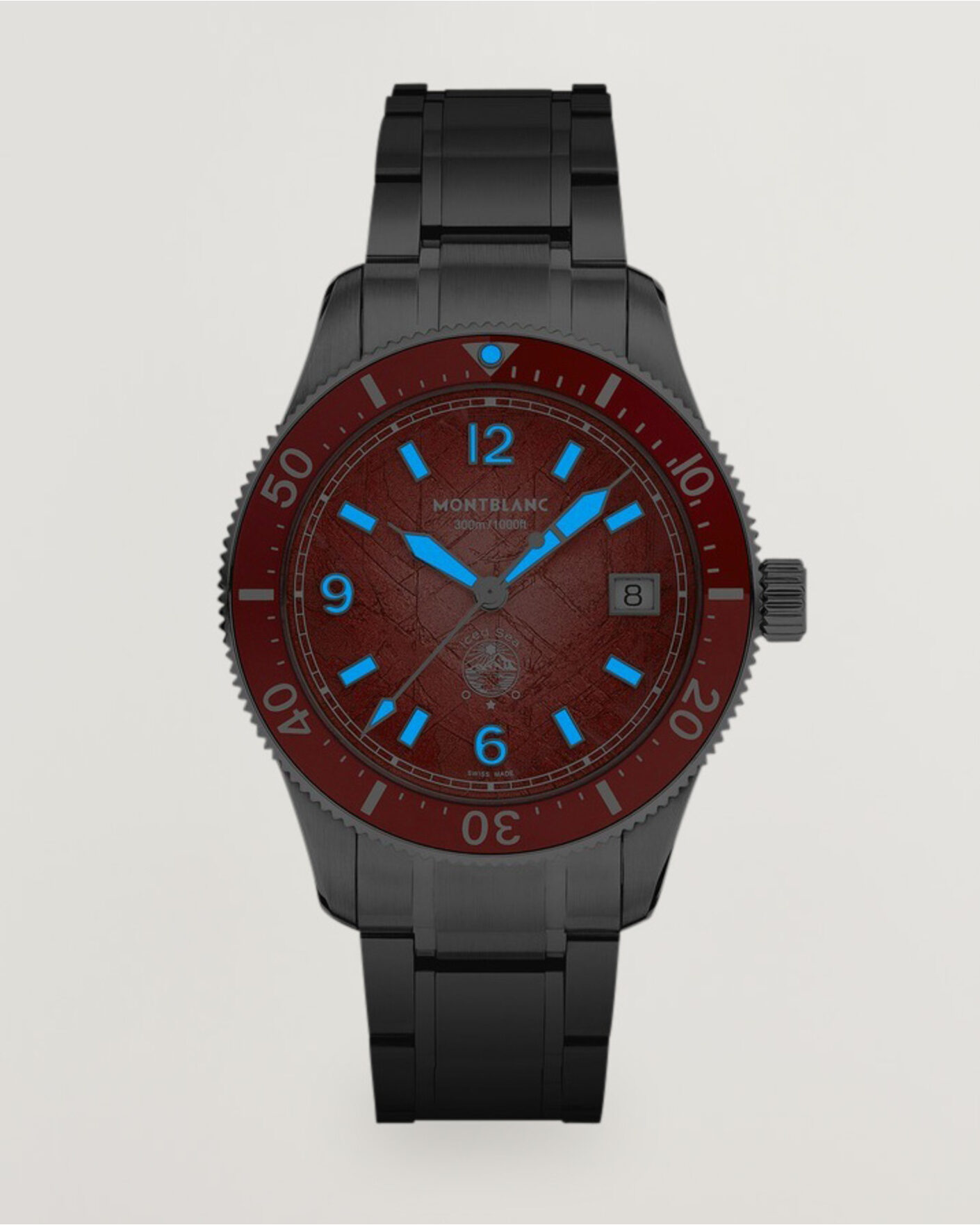 Heren | Roestvrijstalen band | Montblanc | Iced Sea Automatic Date 0 Oxygen Limited Red