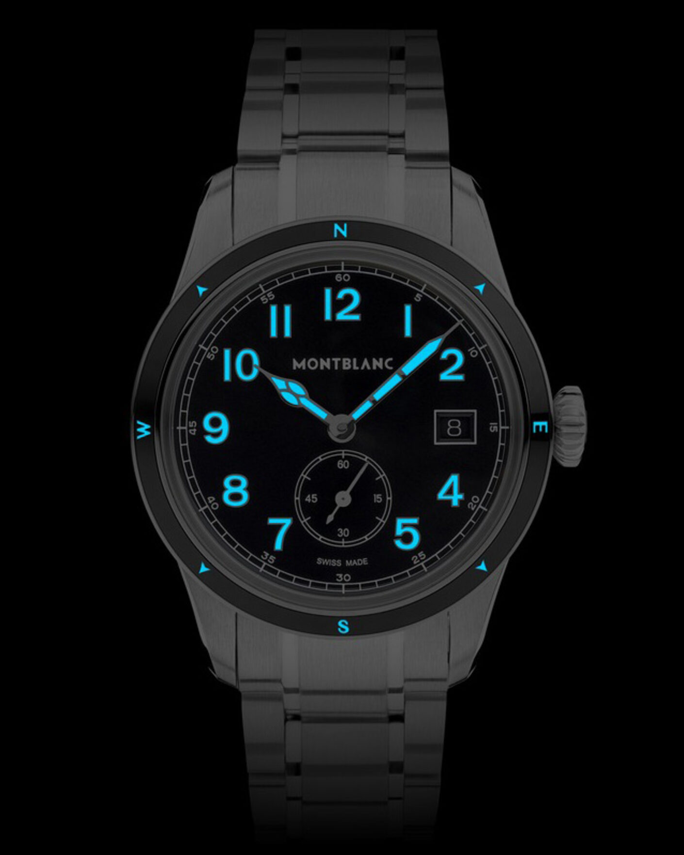 Heren | Roestvrijstalen band | Montblanc | 1858 Small Second 0 Oxygen Black