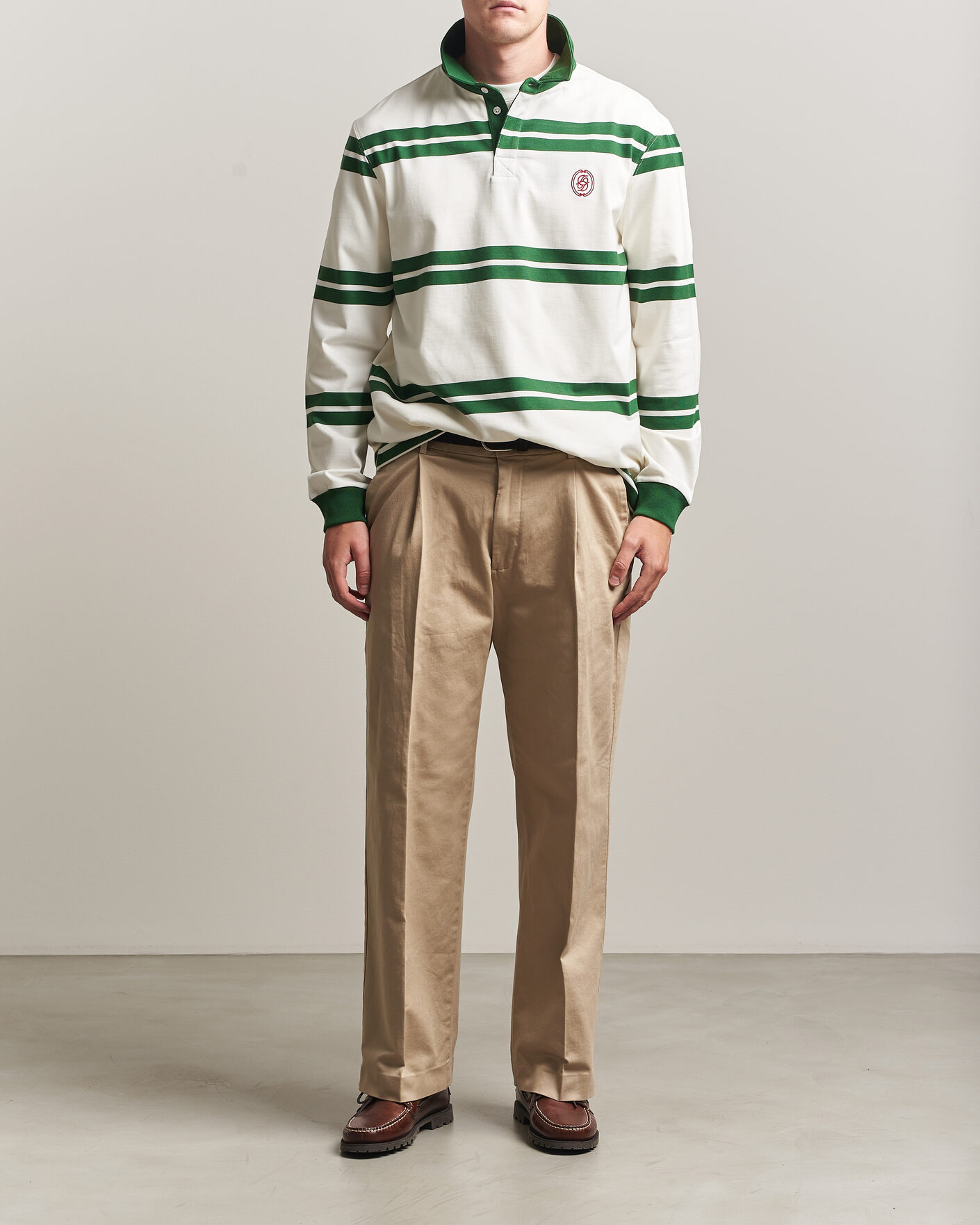 Heren | Truien | Drôle de Monsieur | Ornament Striped Rugger Water Green