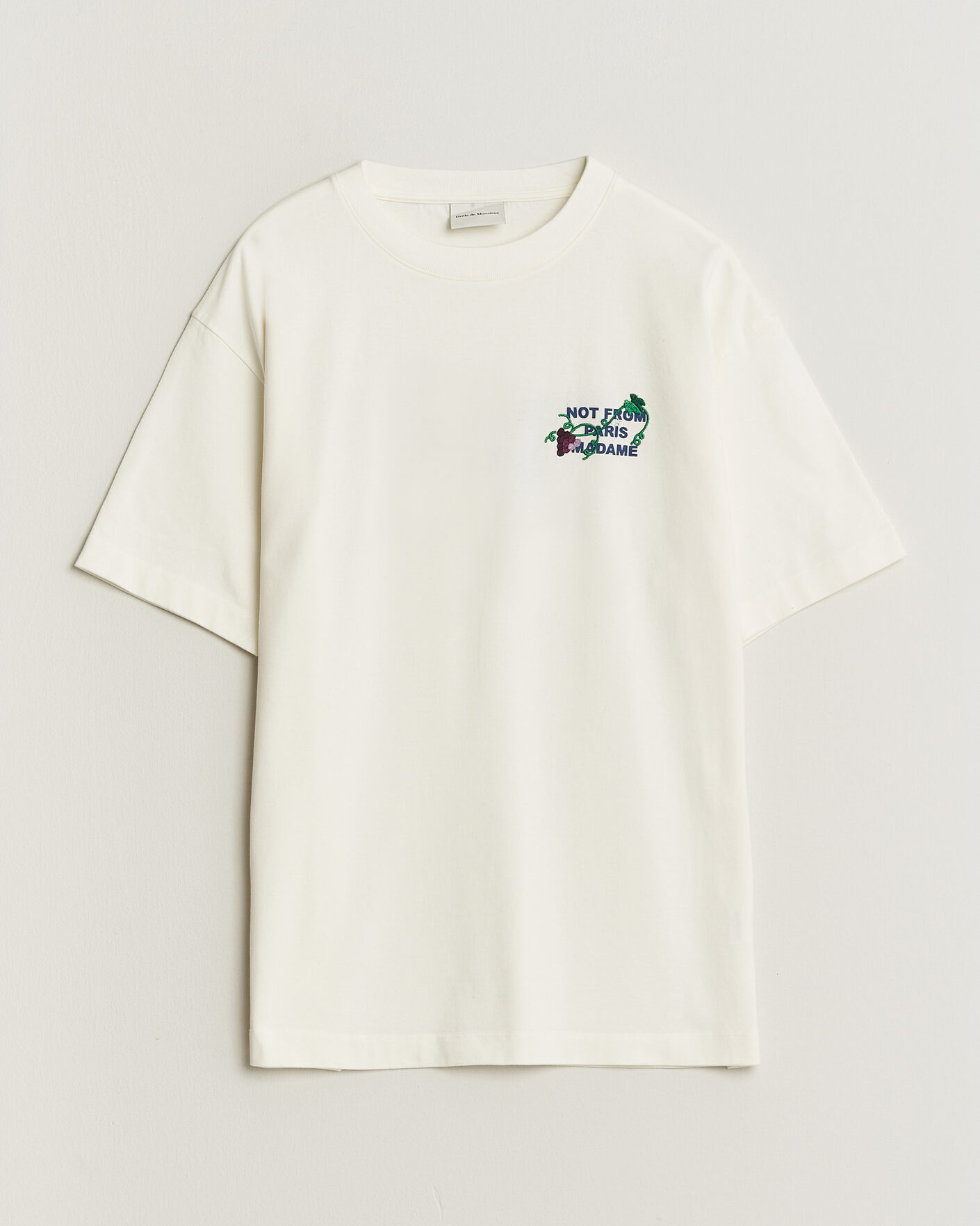 Heren | T-shirts | Drôle de Monsieur | Vine Embroidered Slogan T-Shirt Off White