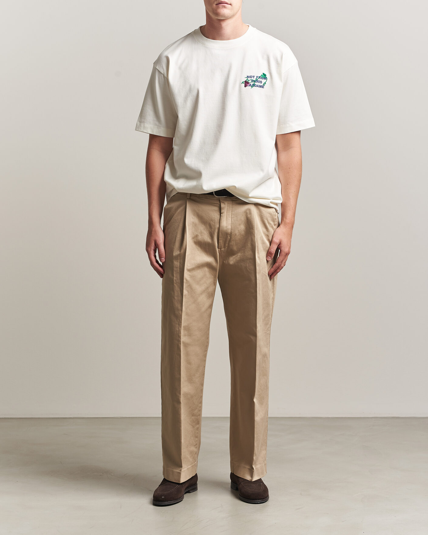 Heren | T-shirts | Drôle de Monsieur | Vine Embroidered Slogan T-Shirt Off White