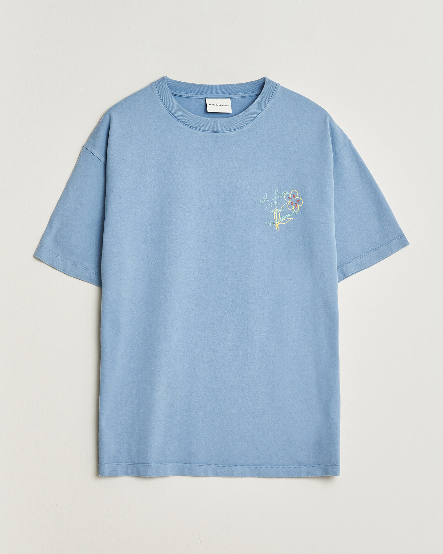 Homme | T-shirts | Drôle de Monsieur | Esquisse Slogan T-shirt Light Blue