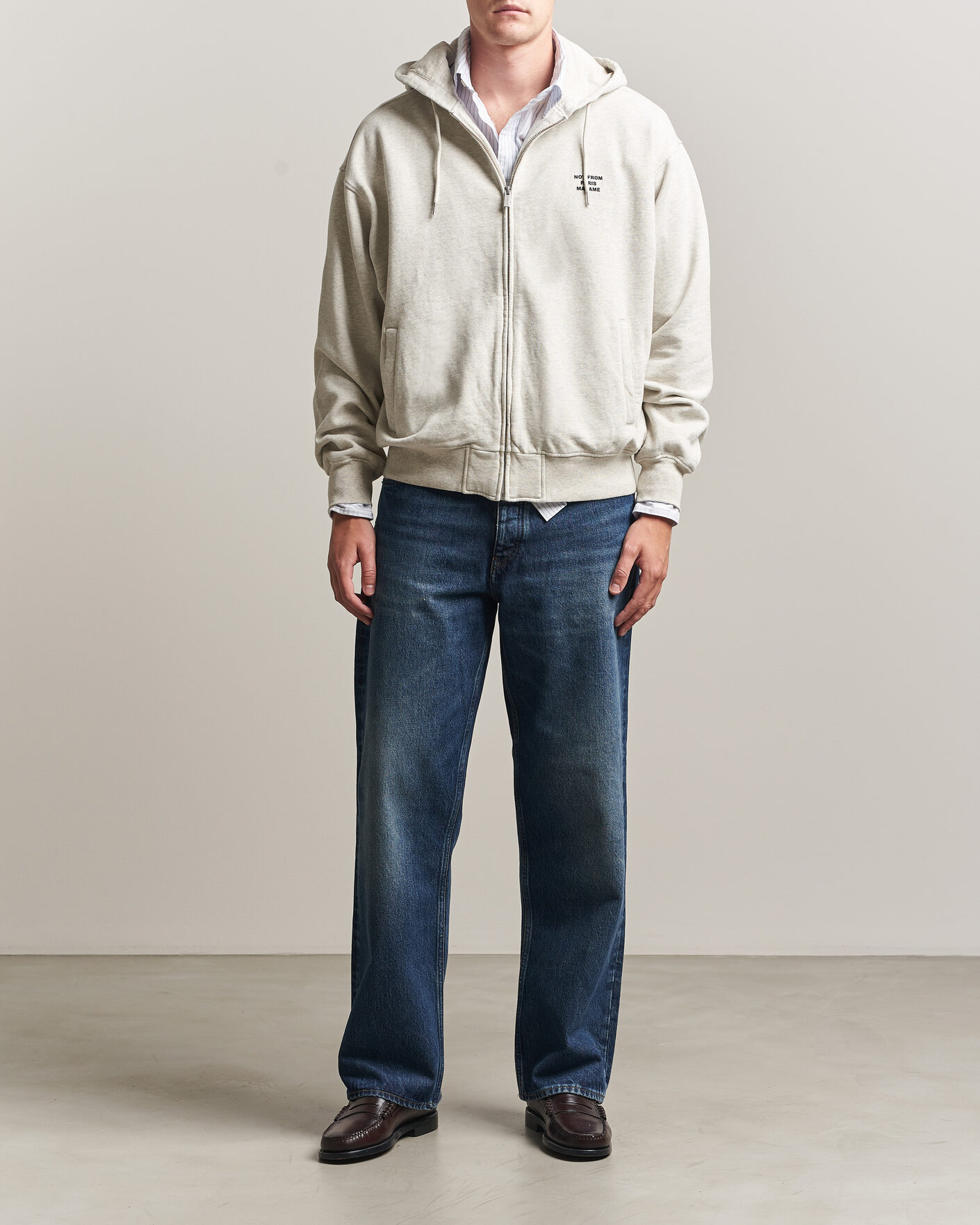 Homme | Pulls Et Tricots | Drôle de Monsieur | Slogan Full Zip Hoodie Grey