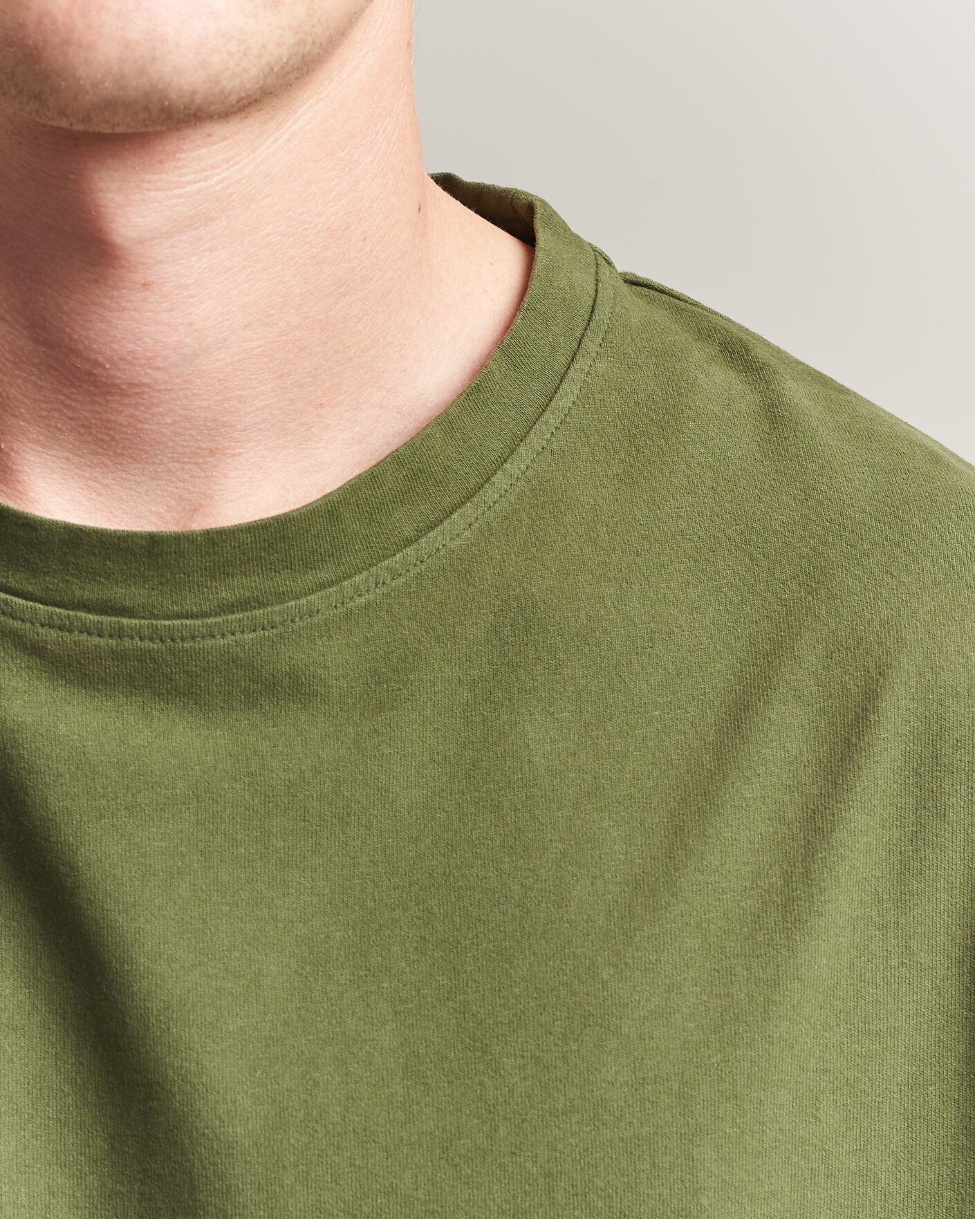 Heren | T-shirts | Massimo Alba | Nevis Brushed Cotton T-Shirt Moss Green