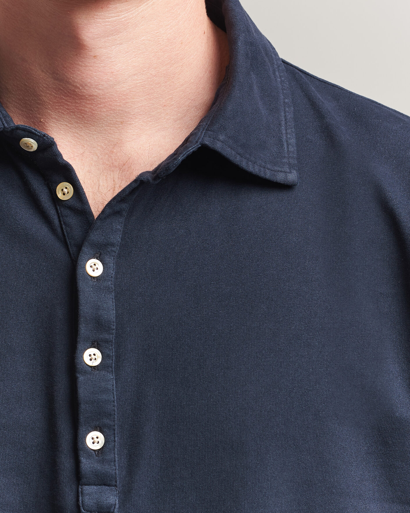 Heren | Polo's | Massimo Alba | Raya Long Sleeve Polo Navy