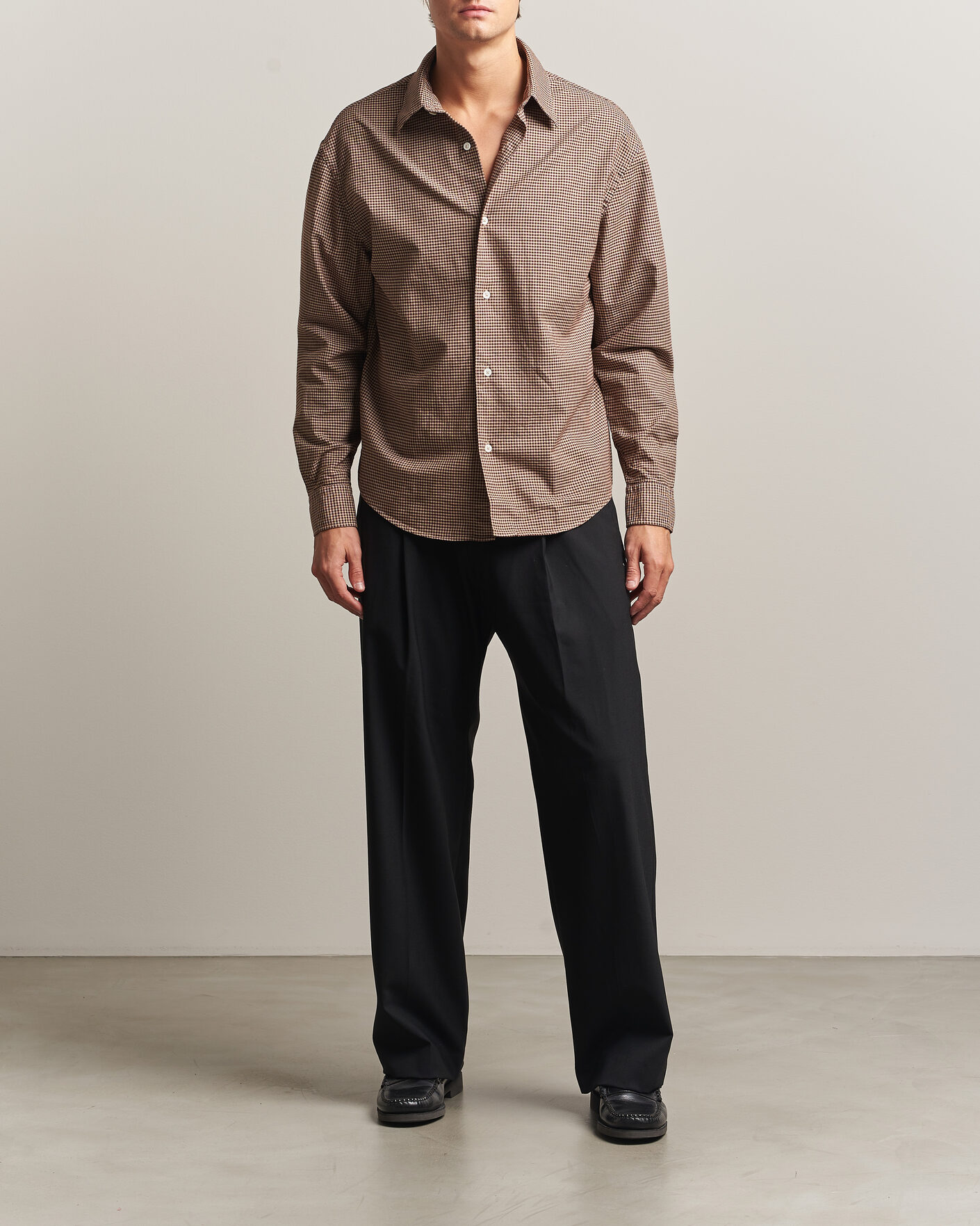 Homme | Chemises | Massimo Alba | Boxy Microcheck Shirt Fossil