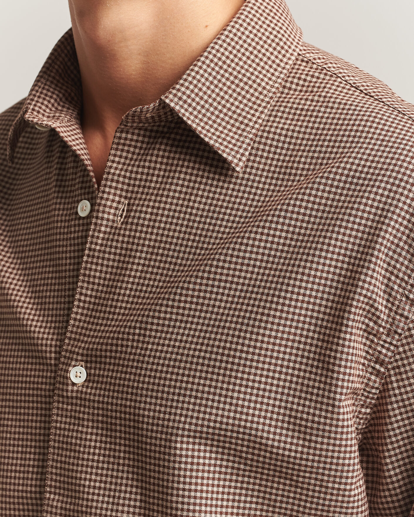 Homme | Chemises | Massimo Alba | Boxy Microcheck Shirt Fossil