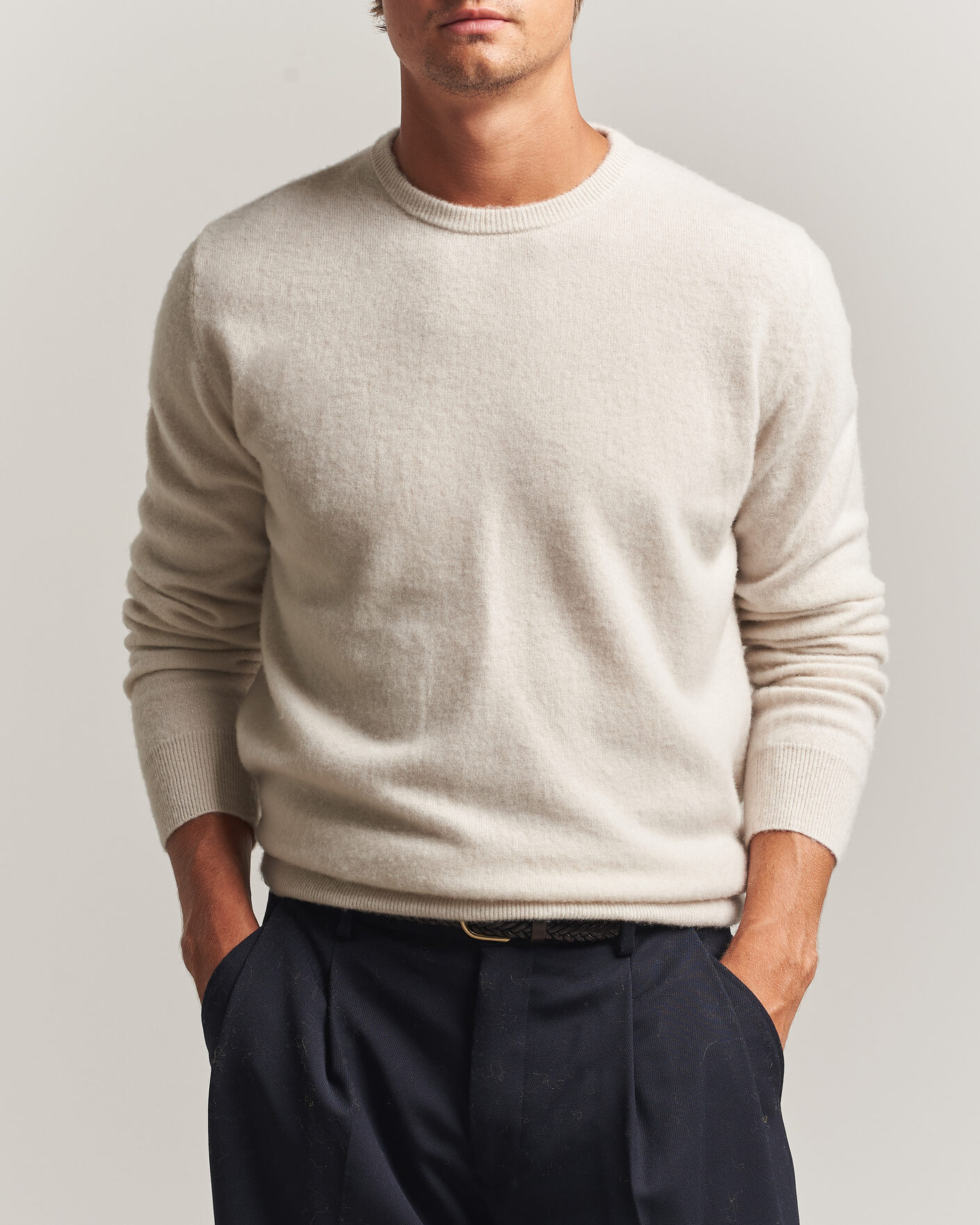 Heren | Truien | Massimo Alba | Kane Brushed Cashmere Sweater Magnolia