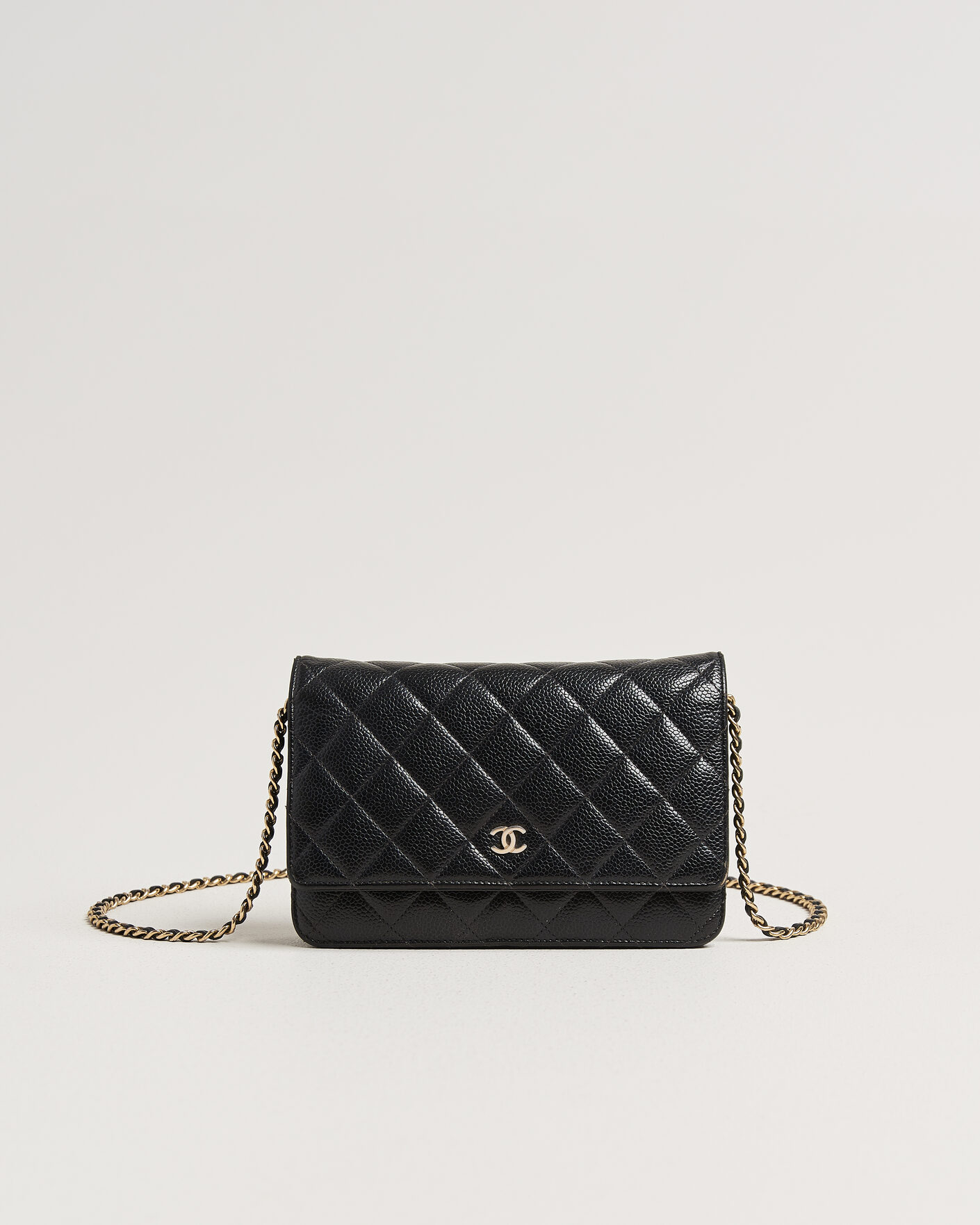 Heren | Pre-Owned & Vintage Bags | Chanel Pre-Owned | Wallet On Chain Caviar Leather Black