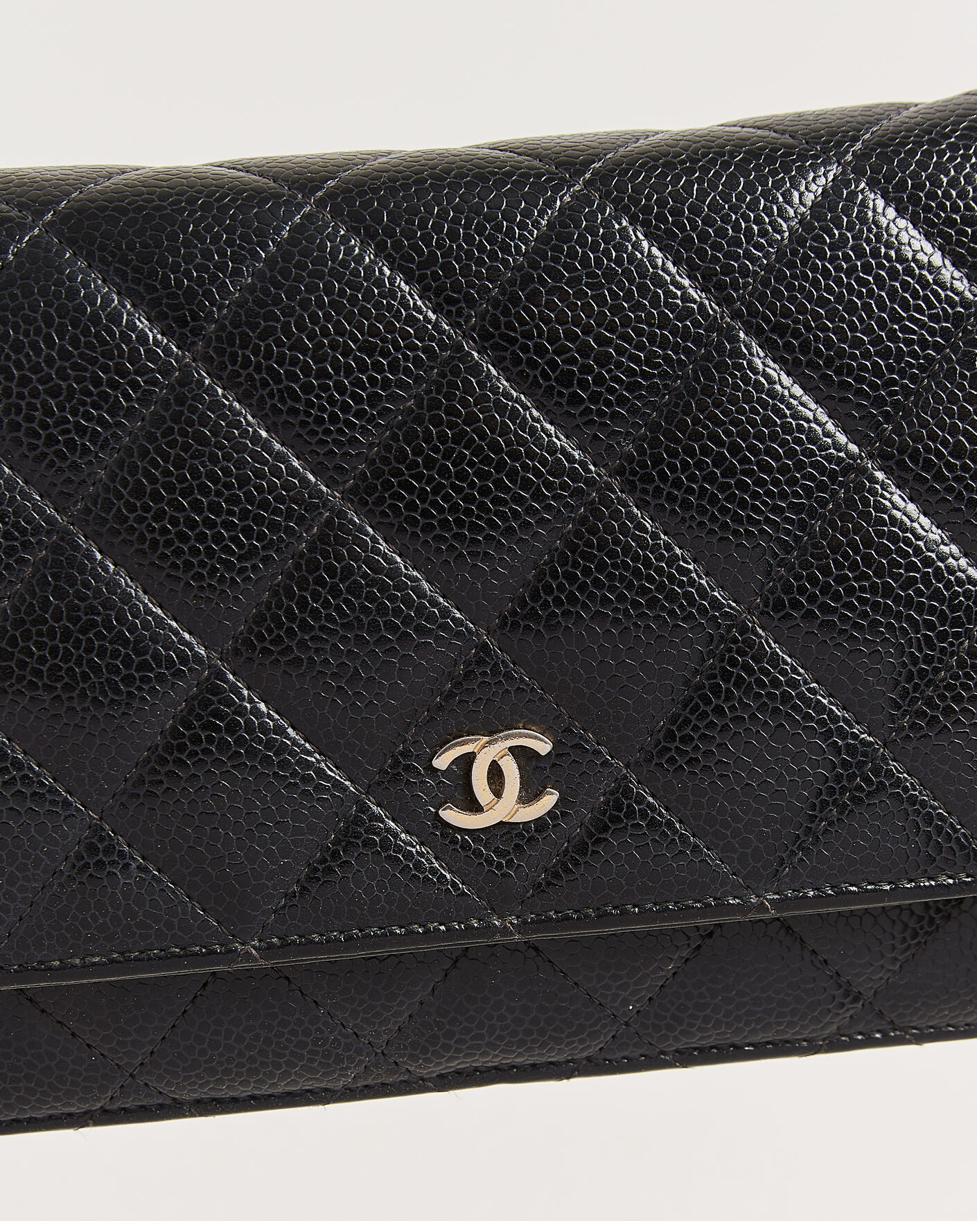 Heren | Pre-Owned & Vintage Bags | Chanel Pre-Owned | Wallet On Chain Caviar Leather Black