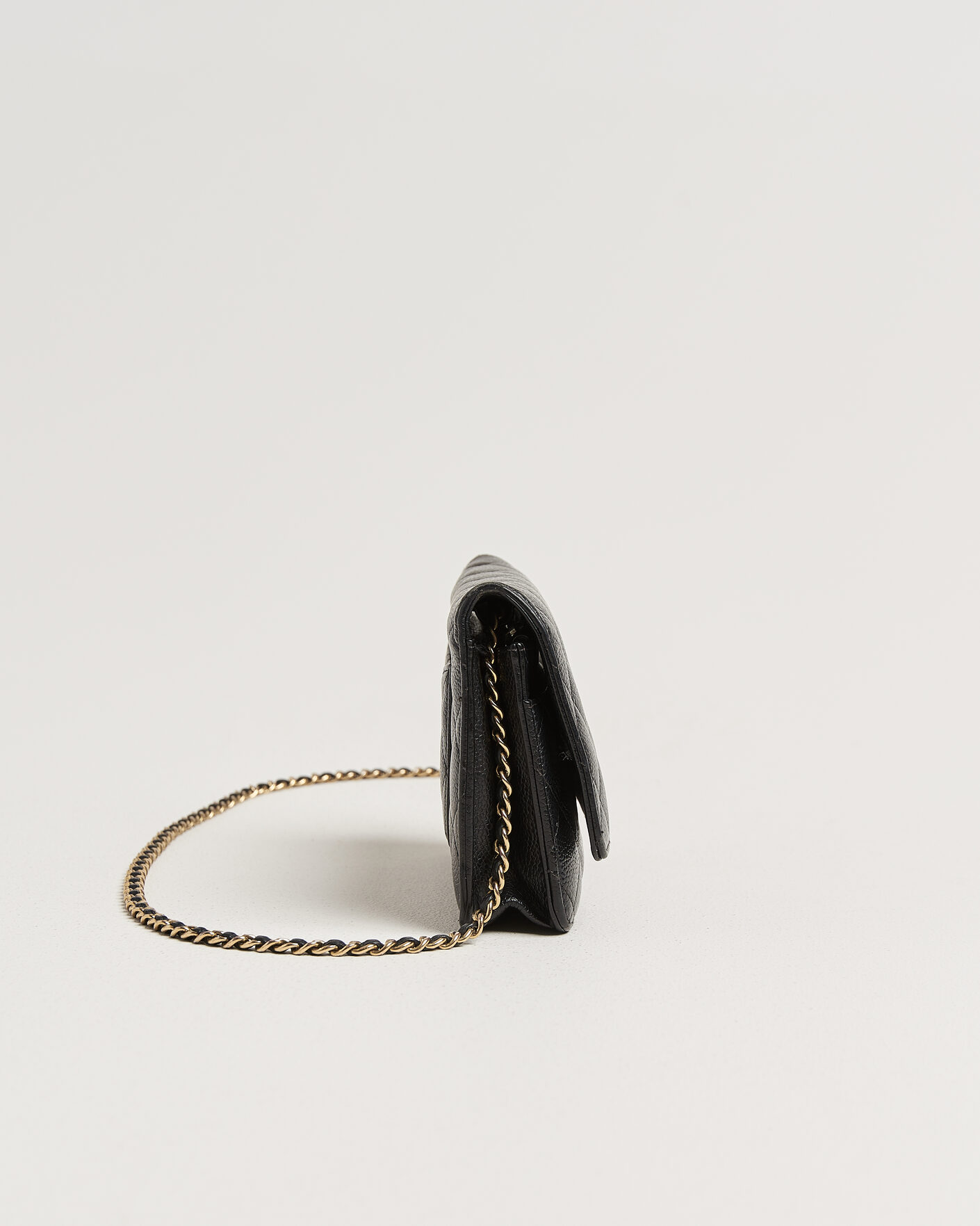 Heren | Pre-Owned & Vintage Bags | Chanel Pre-Owned | Wallet On Chain Caviar Leather Black