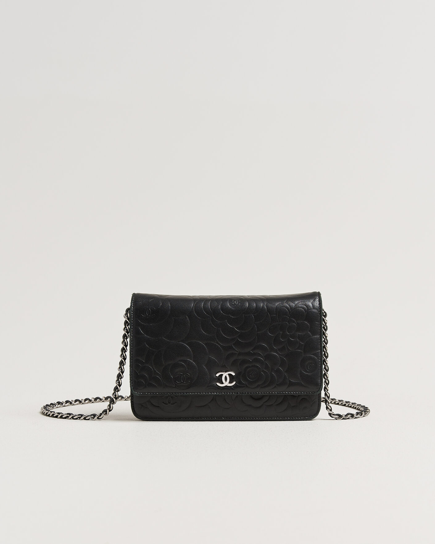 Homme | Pre-Owned & Vintage Bags | Chanel Pre-Owned | Wallet On Chain Camelia Lambskin Black