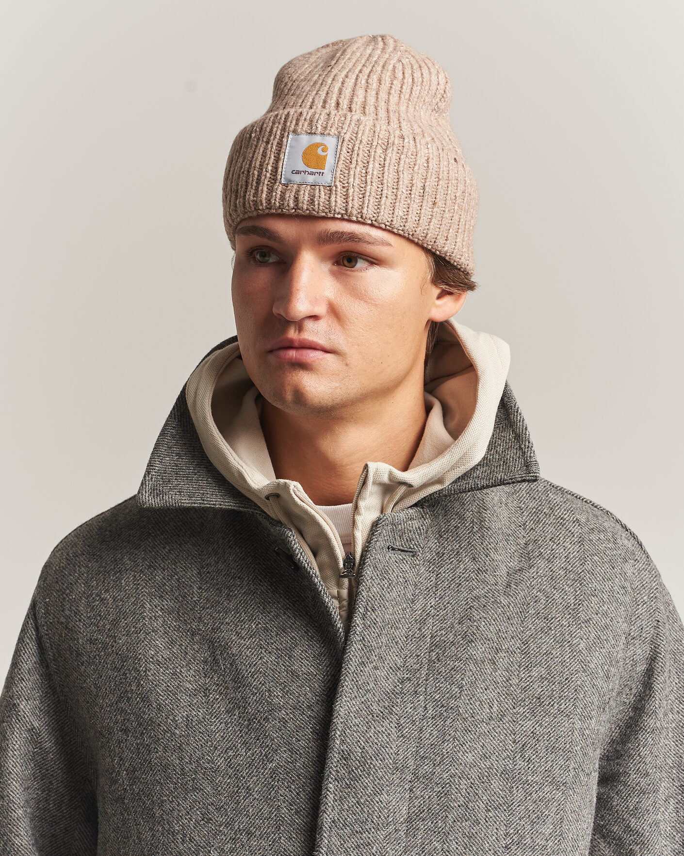 Homme | Bonnets | Carhartt WIP | Anglistic Wool/Cotton Beanie Specled Fleur De Sel