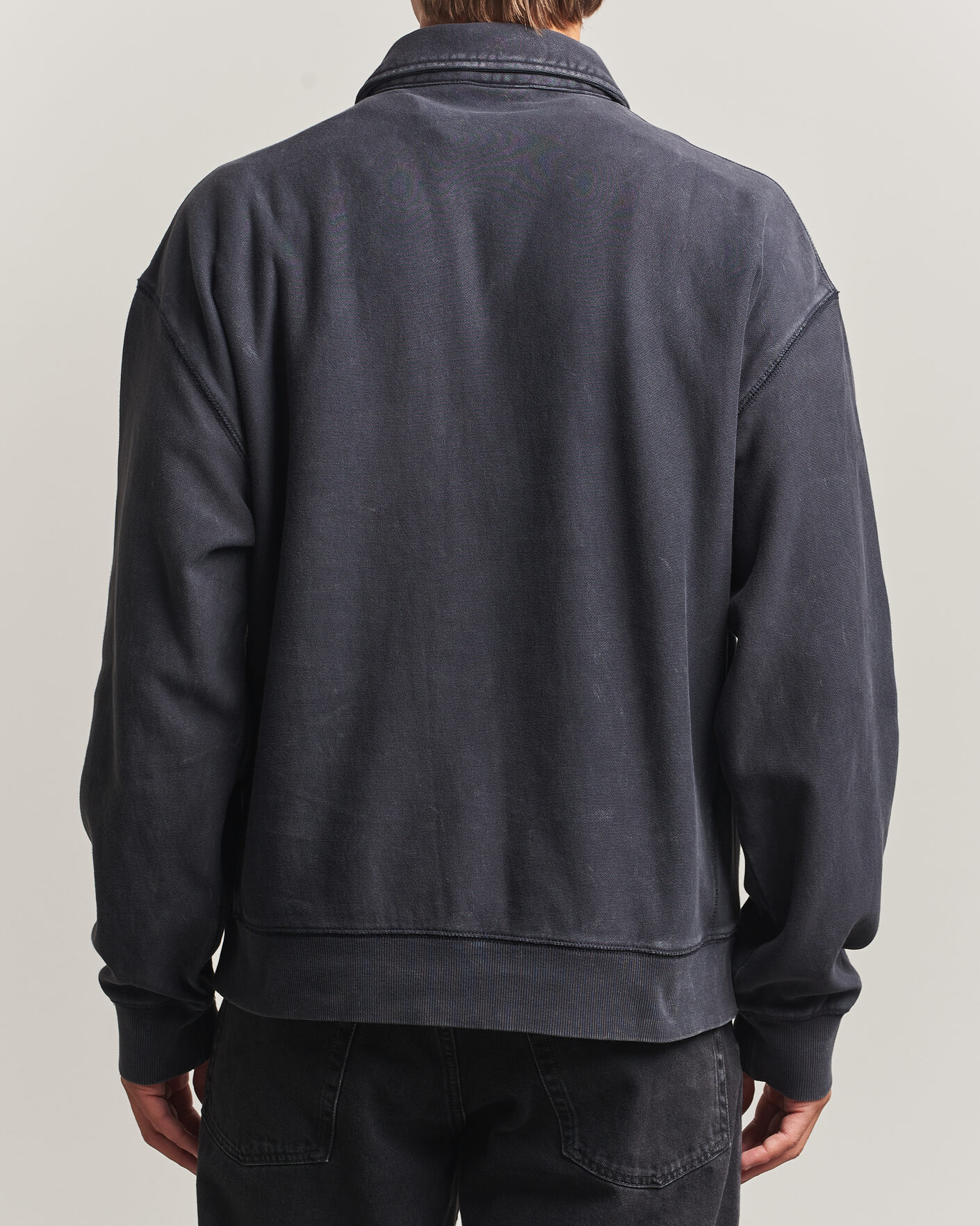 Heren | Truien | Carhartt WIP | Lambert Washed Polo Sweatshirt Black Moon Wash