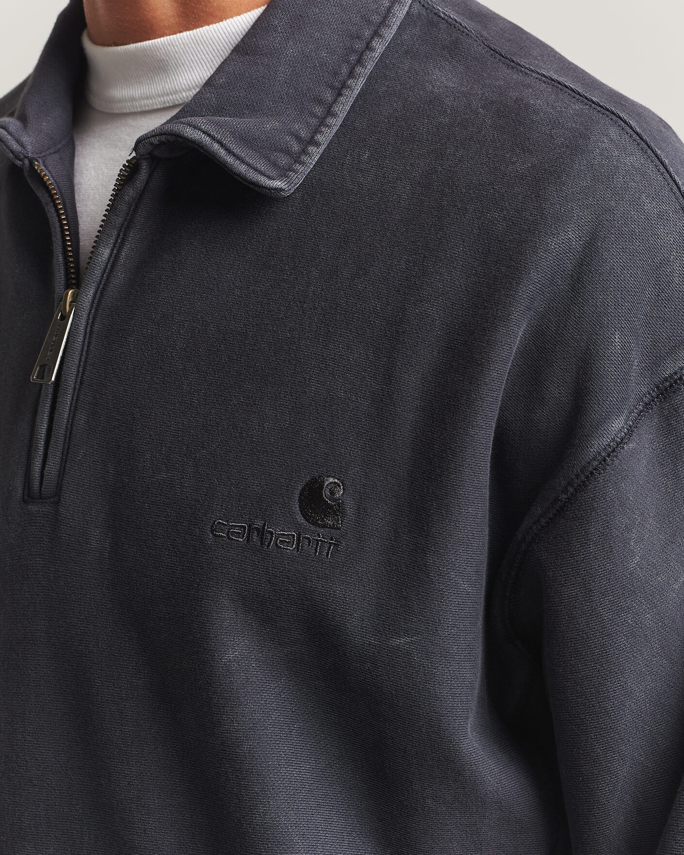 Heren | Truien | Carhartt WIP | Lambert Washed Polo Sweatshirt Black Moon Wash