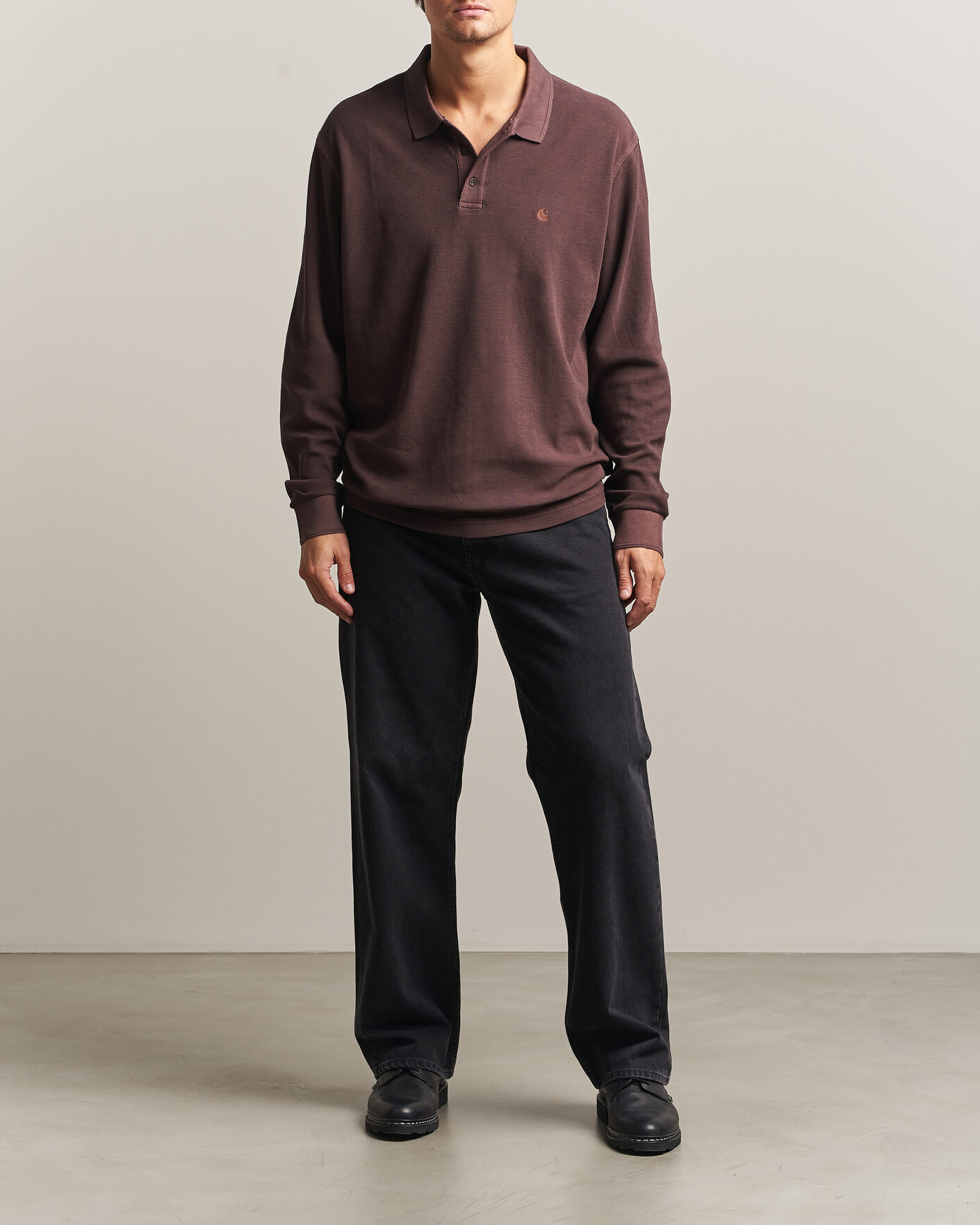 Homme | Pulls Et Tricots | Carhartt WIP | Long Sleeve Waffle Rugby Shirt Palisander Brown