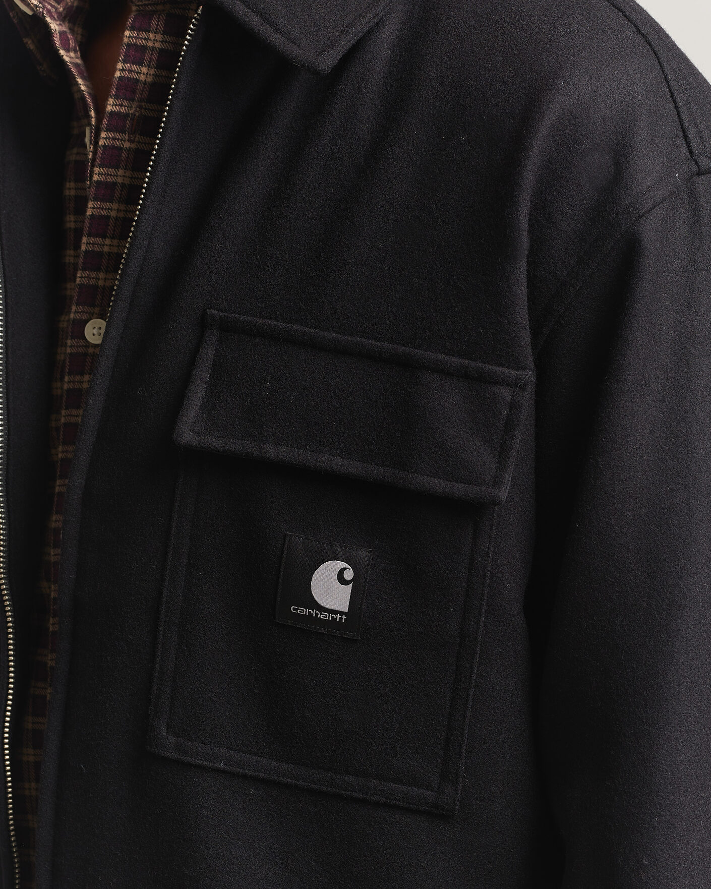Homme | Chemises | Carhartt WIP | Atoka Wool Zip Shirt Jacket Black