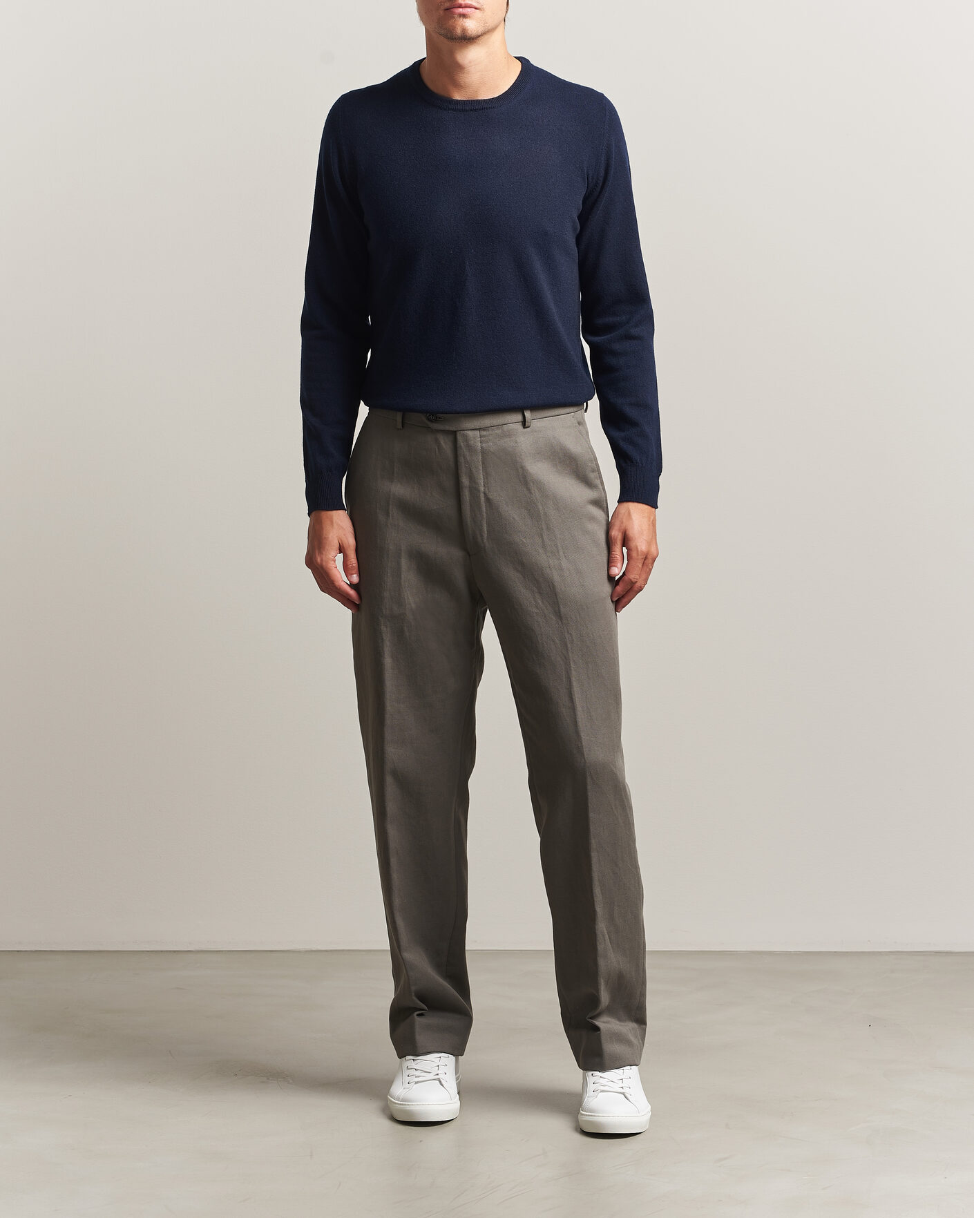 Homme | Pulls Et Tricots | Fedeli | Pure Cashmere Crew Neck Navy Blue