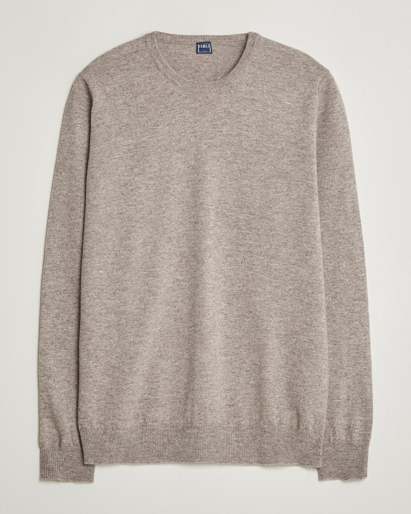 Heren | Truien | Fedeli | Pure Cashmere Crew Neck Beige Melange