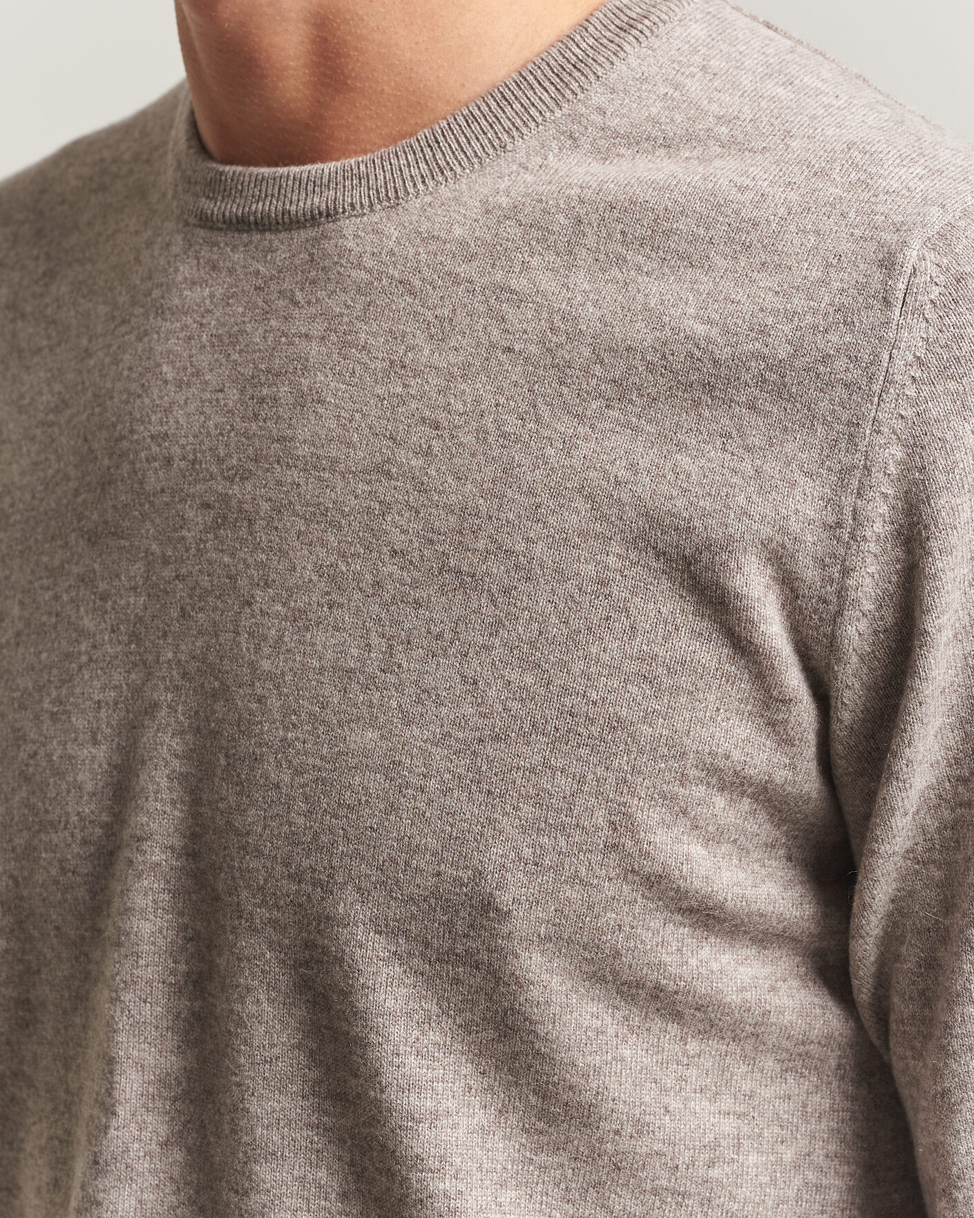 Heren | Truien | Fedeli | Pure Cashmere Crew Neck Beige Melange