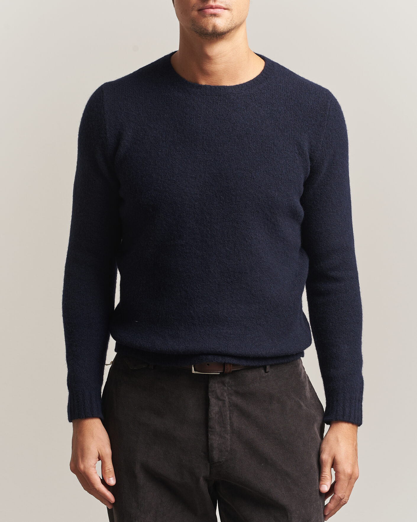 Homme | Pulls Et Tricots | Fedeli | Cashmere Blend Boucle Sweater Navy