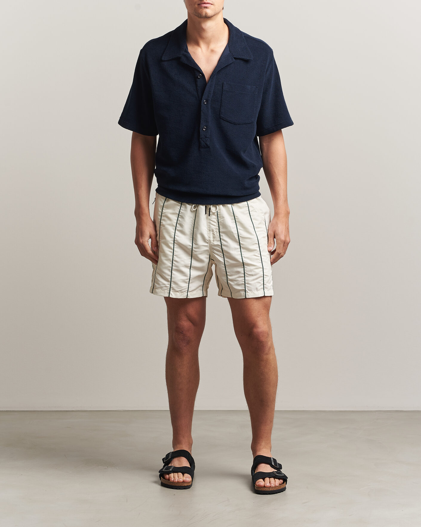 Heren | Zwembroek | OAS | Printed Swimshorts White/Green