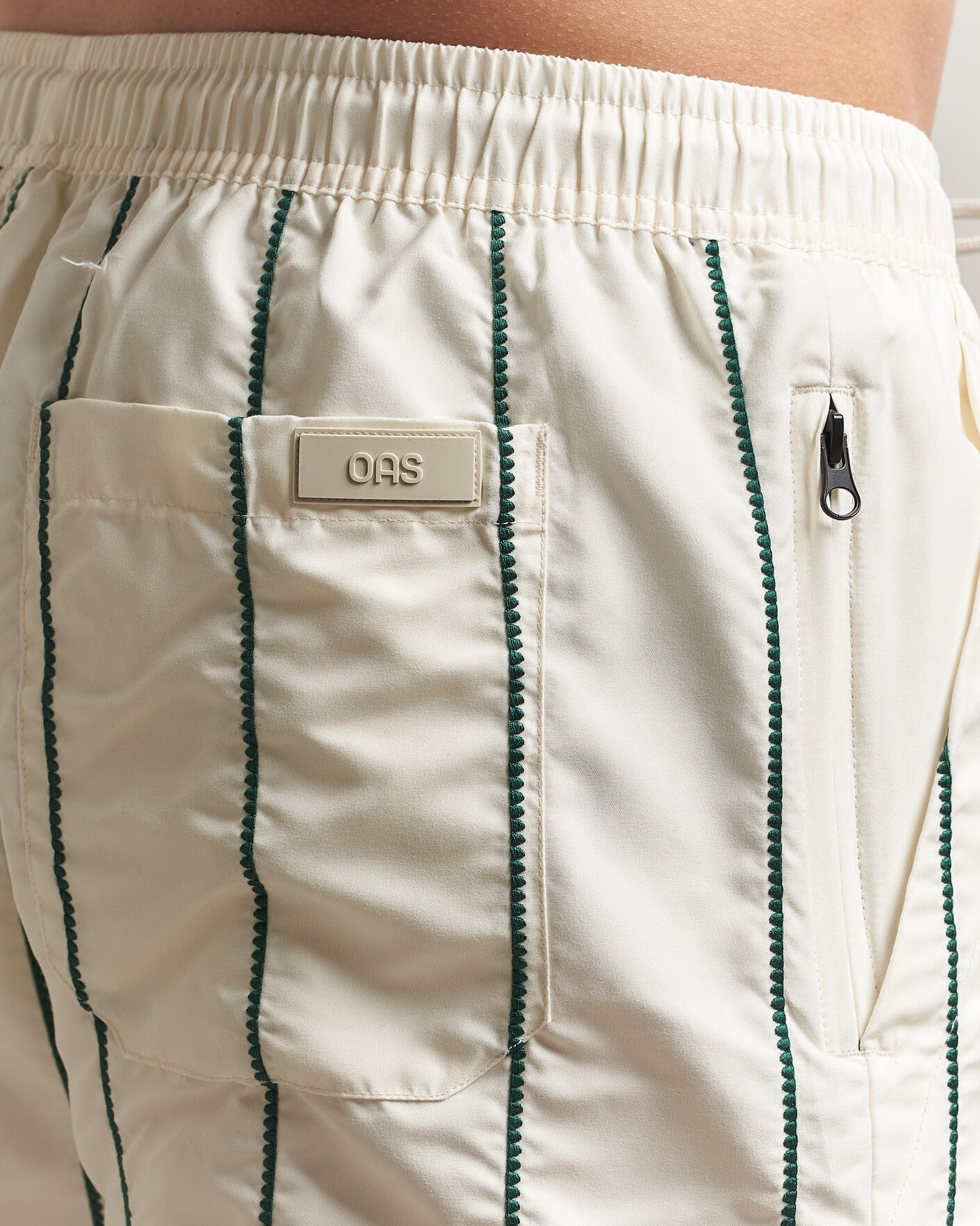 Heren | Zwembroek | OAS | Printed Swimshorts White/Green