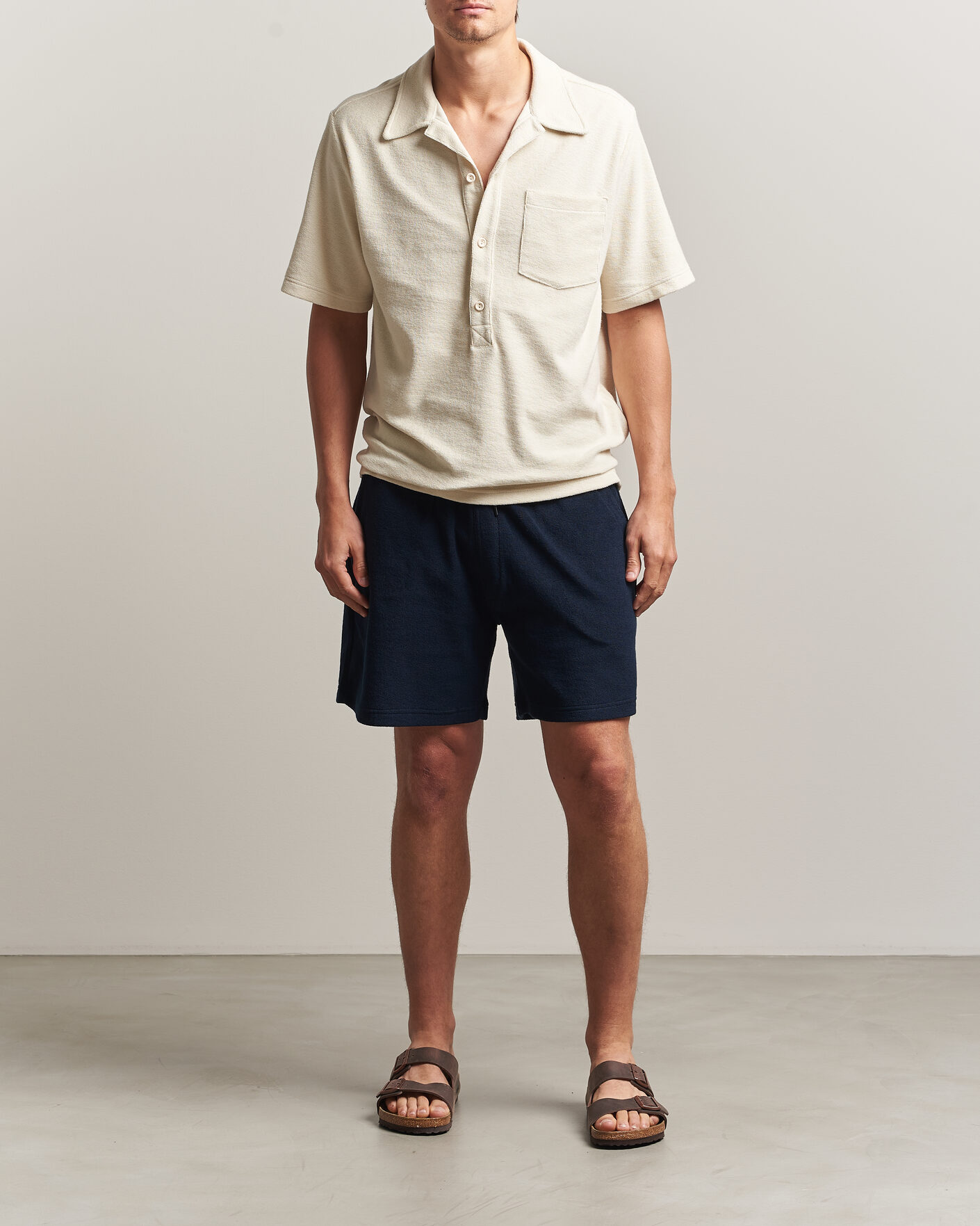 Homme | Polos | OAS | Novo Regular Fit Terry Polo Ecru