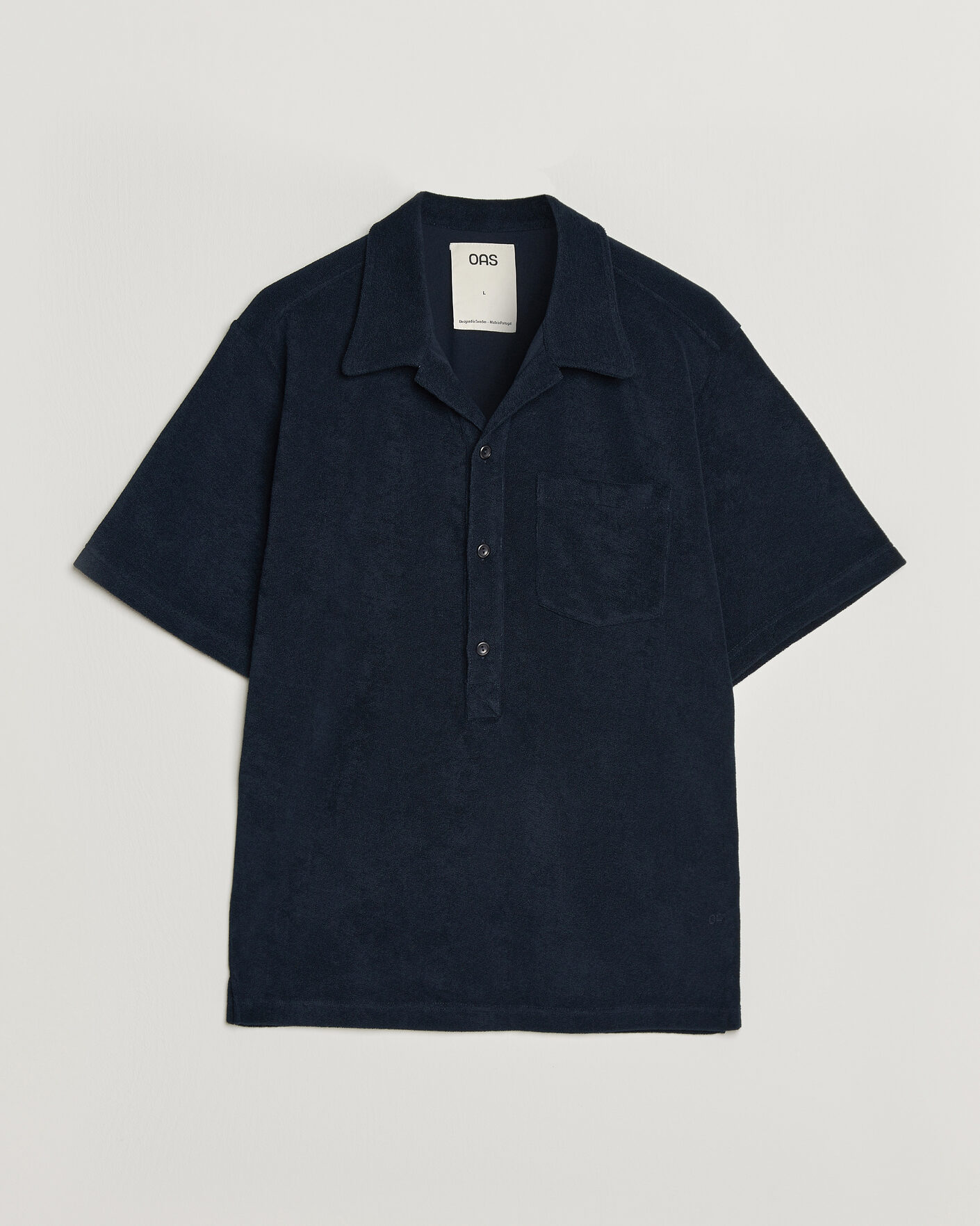 Homme | Polos | OAS | Novo Regular Fit Terry Polo Dark Blue