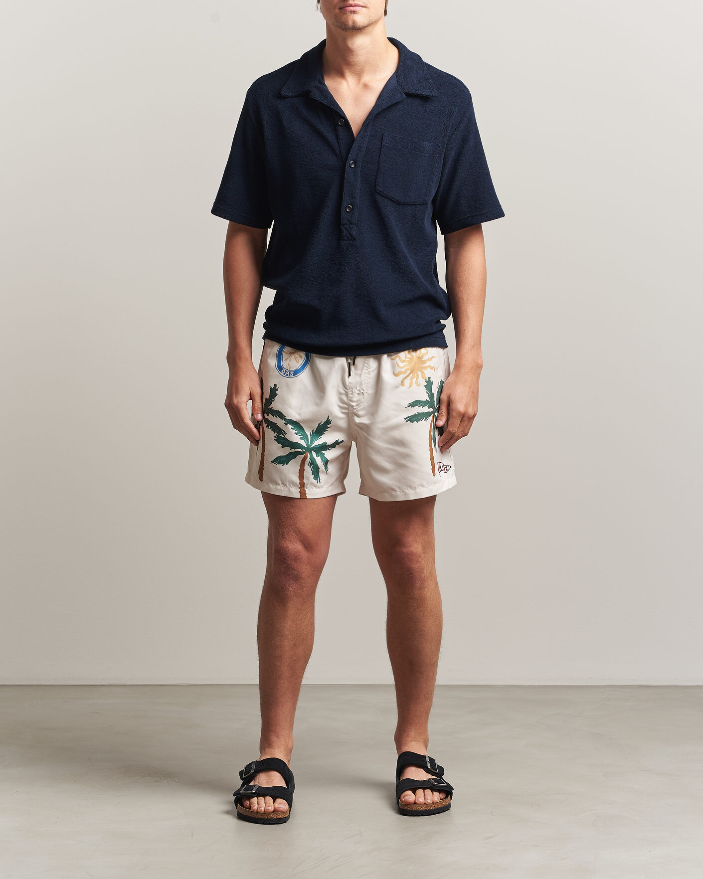 Homme | Polos | OAS | Novo Regular Fit Terry Polo Dark Blue
