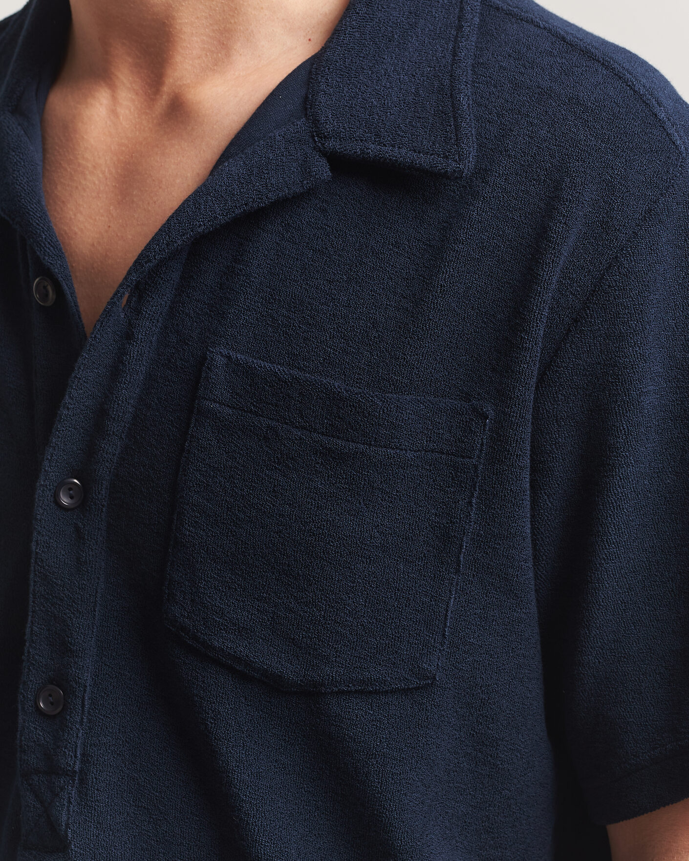 Homme | Polos | OAS | Novo Regular Fit Terry Polo Dark Blue