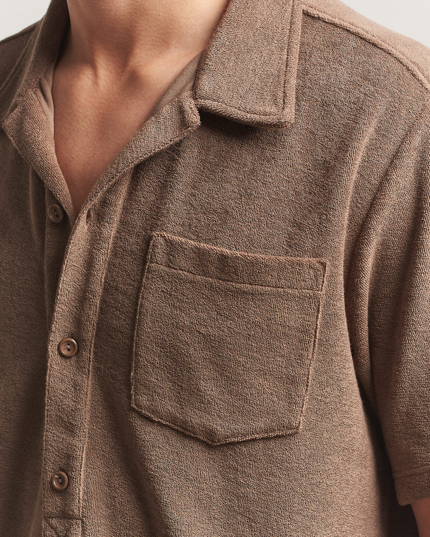 Homme | Polos | OAS | Novo Regular Fit Terry Polo Brown