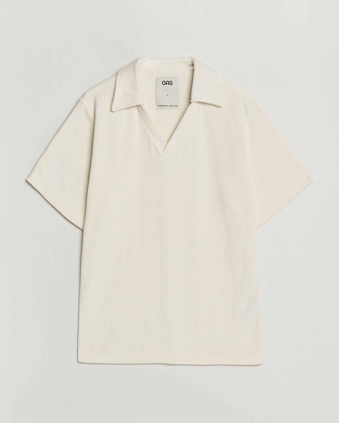Homme | Polos | OAS | Serif Regular Fit Terry Open Collar Polo Ecru