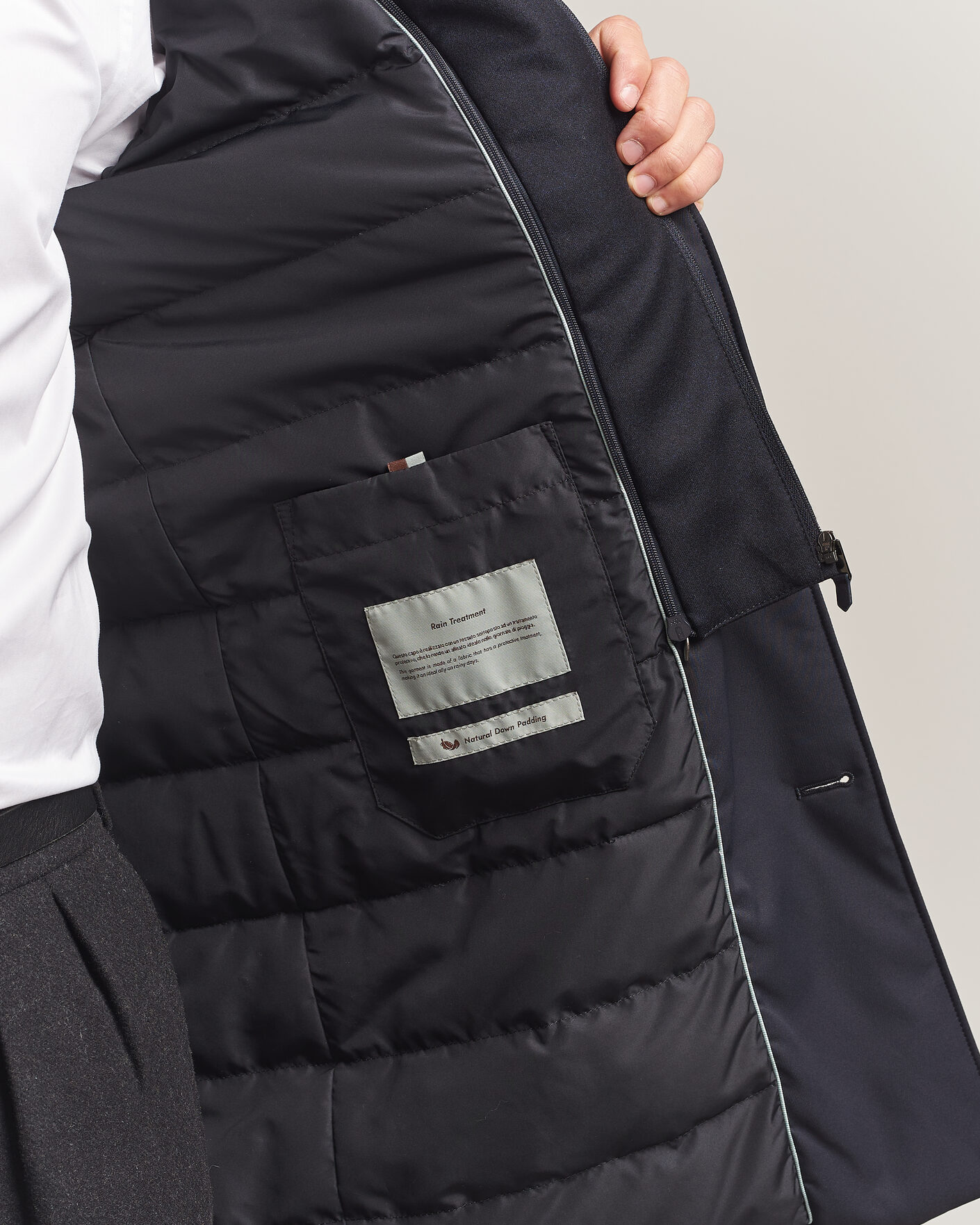 Heren | Jassen | Canali | Zip Liner Down Coat Navy