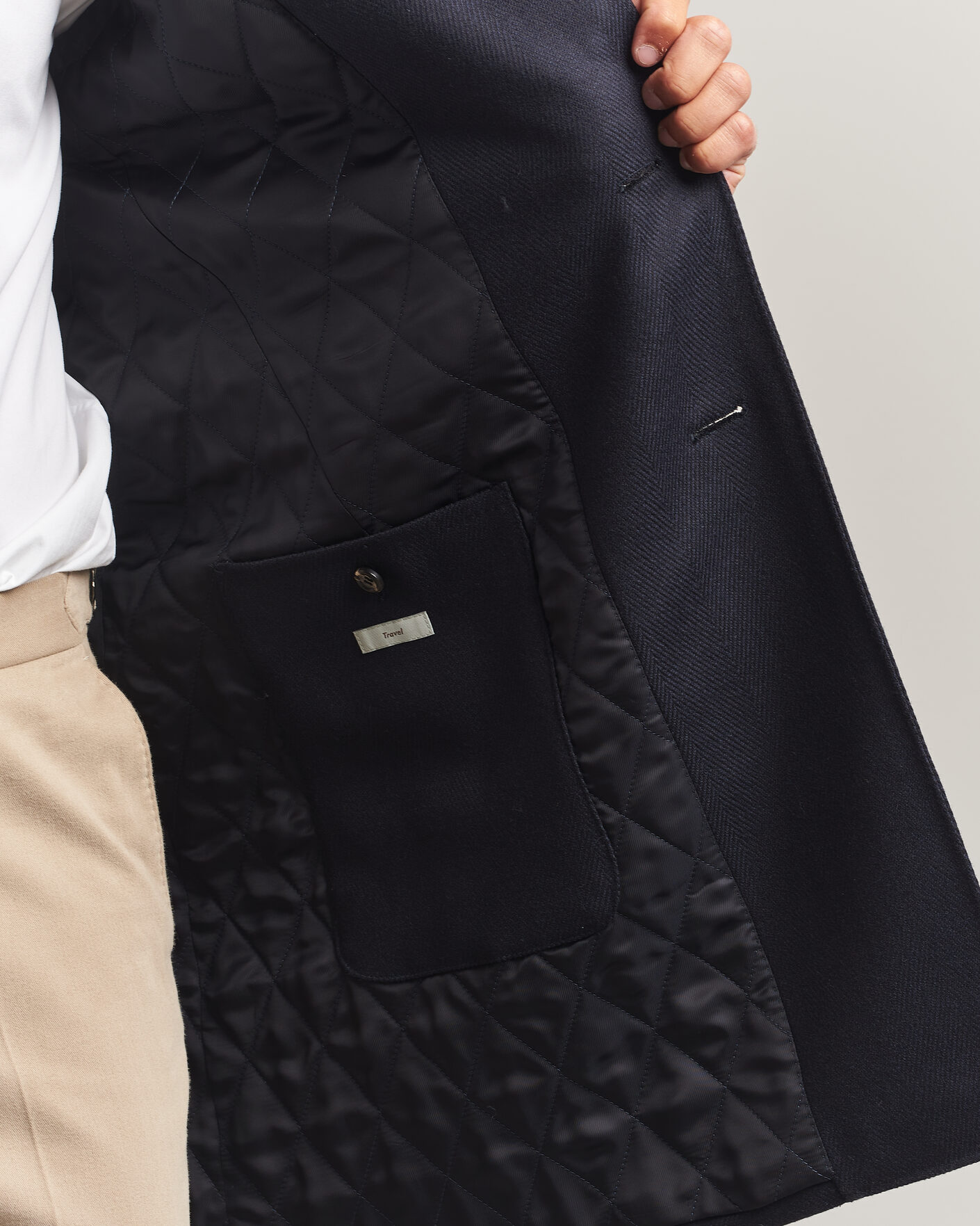 Homme | Manteaux Et Vestes | Canali | Kei Wool Travel Coat Navy
