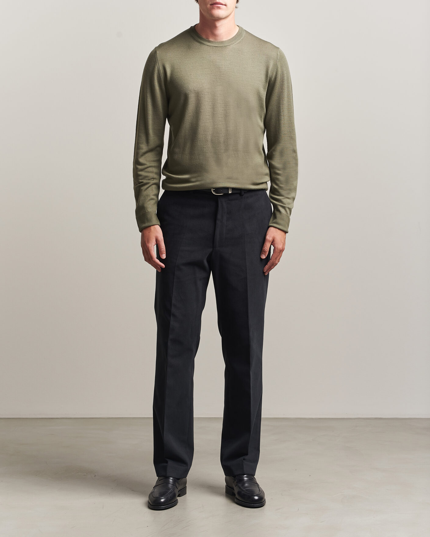 Homme | Pulls Et Tricots | Canali | Merino Wool Crew Neck Olive