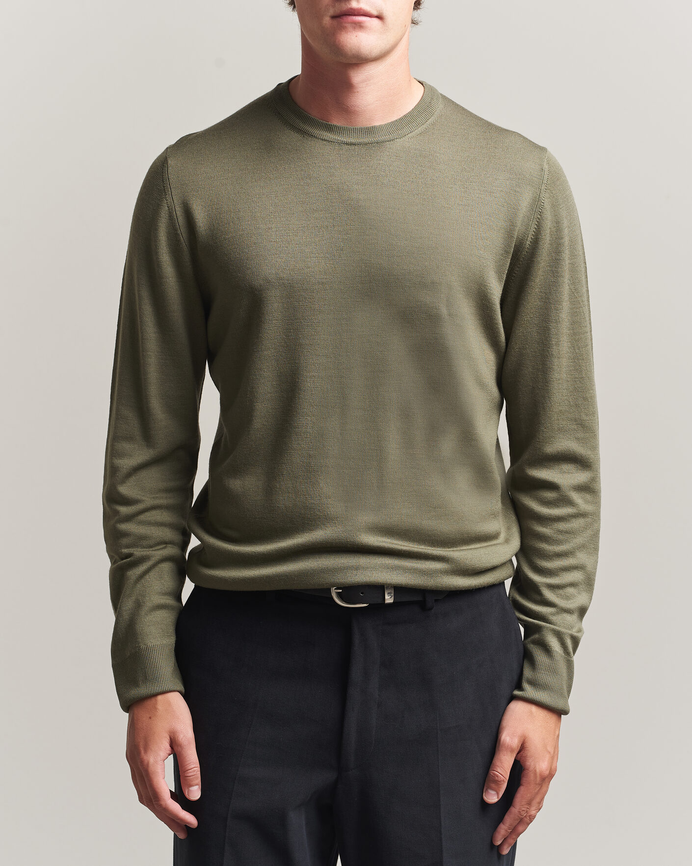 Homme | Pulls Et Tricots | Canali | Merino Wool Crew Neck Olive