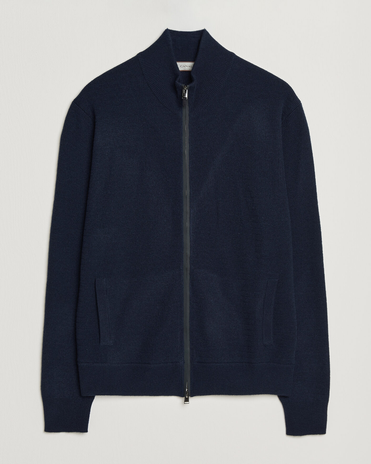Heren | Truien | Canali | Wool/Cashmere Full Zip Cardigan Navy