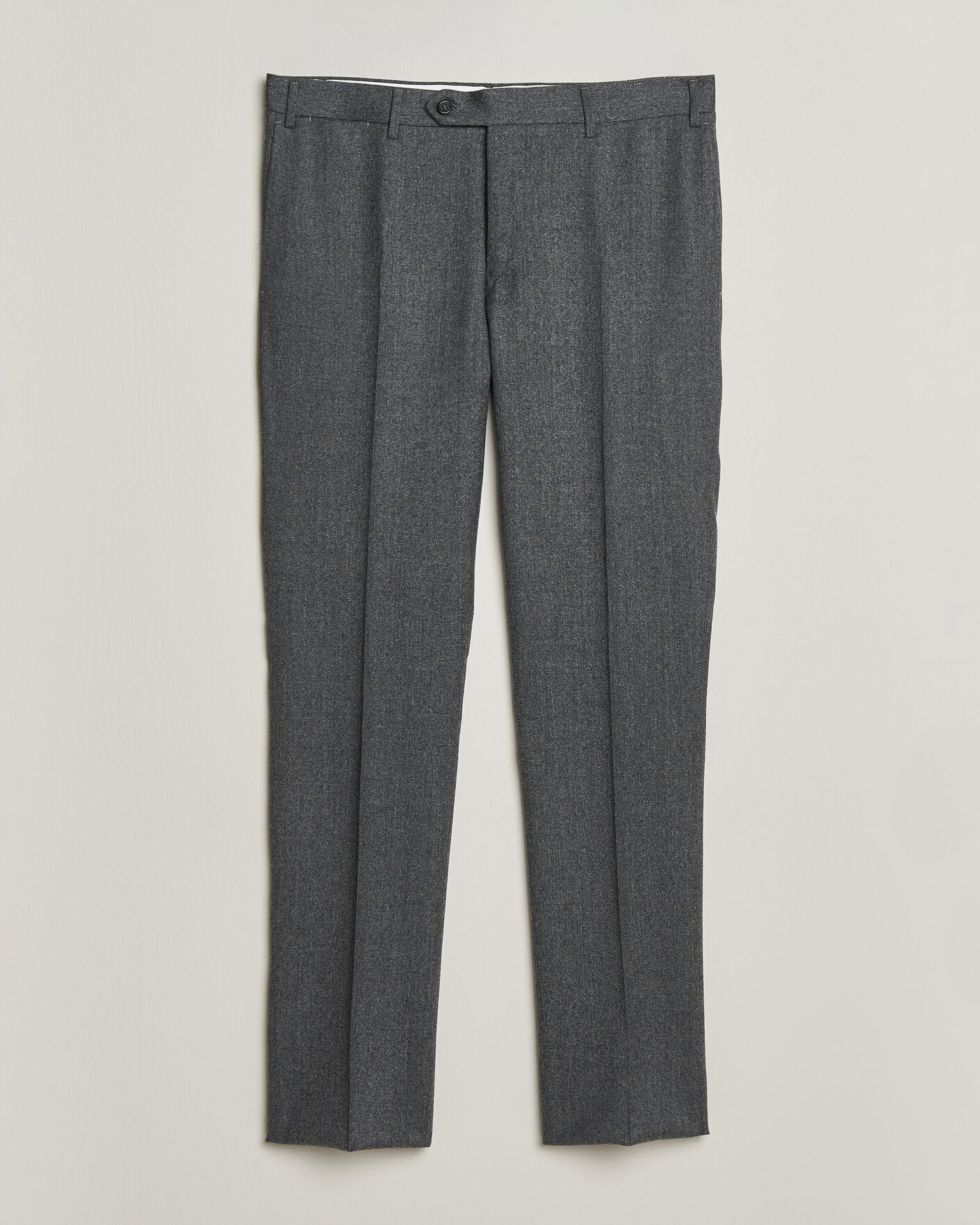 Heren | Broeken | Canali | Slim Fit Flannel Trousers Grey Melange