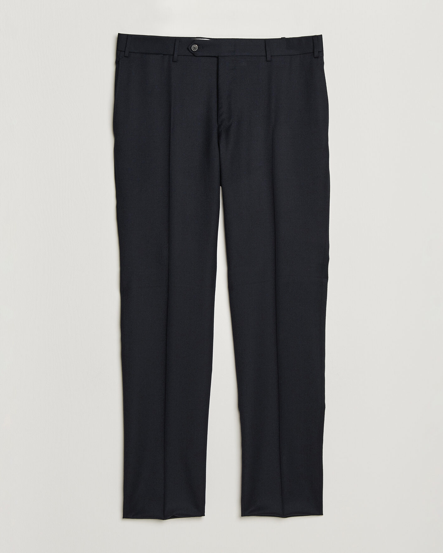 Heren | Broeken | Canali | Slim Fit Flannel Trousers Navy
